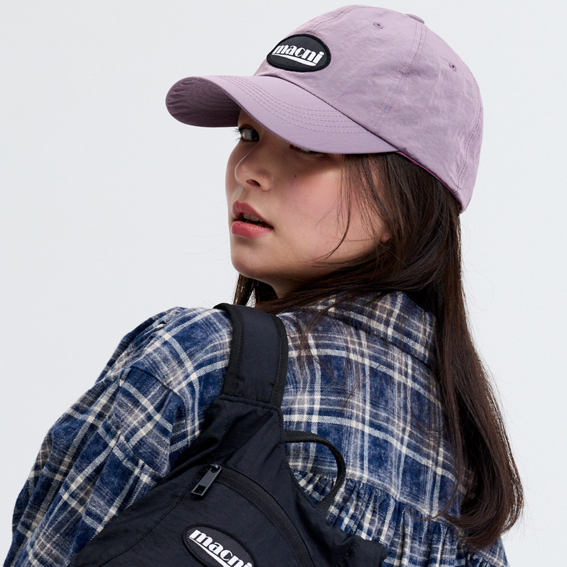 마크니 로고 패치 나일론 딥 캡 라벤더(MACNI Logo Patch Nylon Deep Cap Lavender) - 3