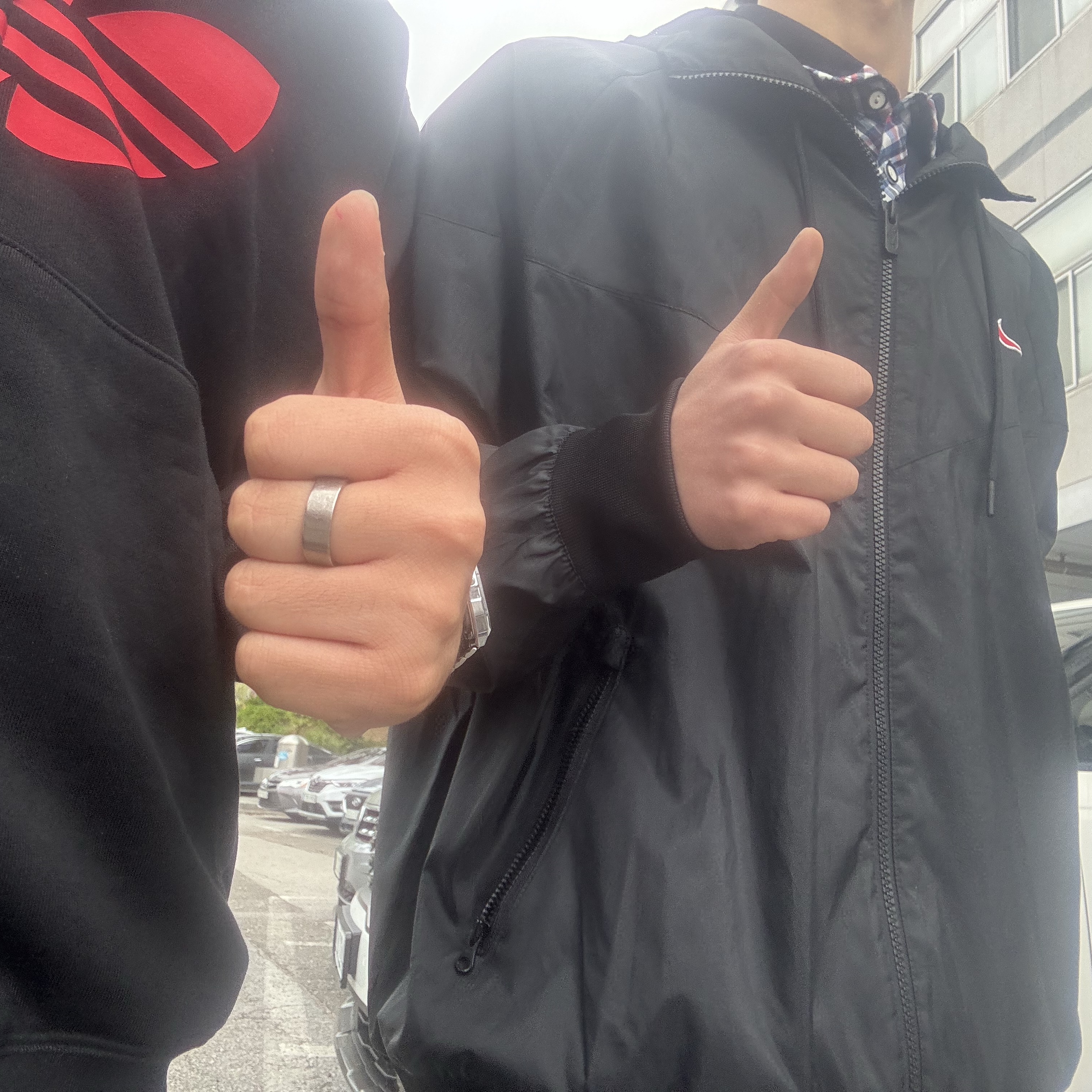 Adidas x BAPE Ultimate Shark Hoodie Black - KR Sizing, Nike Windrunner Woven Legend Jacket Black - Asia 착용 스타일