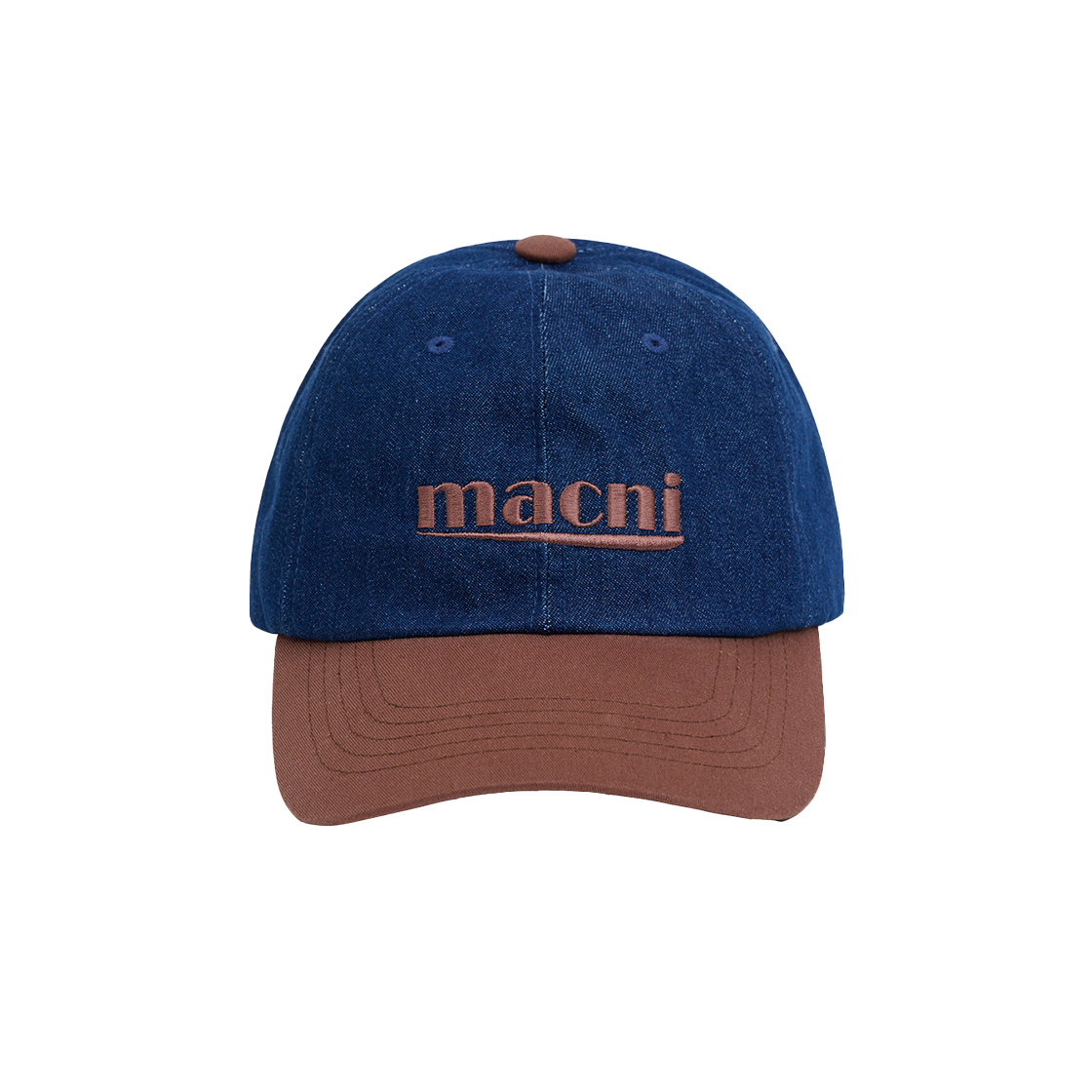 마크니 시그니처 로고 믹스 볼캡 블루 데님(MACNI Signature Logo Mix Ball Cap Blue Denim)