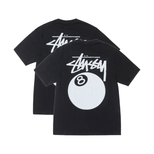 Stussy 8 Ball Pigment Dyed T-Shirt Black (Bundle of 2)