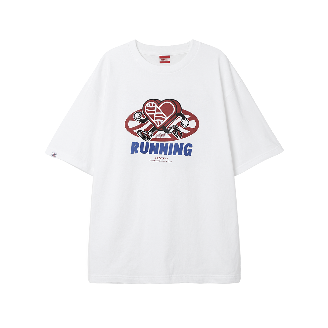 미나수 뉴 빅 하트트랙 티셔츠 화이트(Menasoo New Big Hearttrack Graphic T Shirt White)