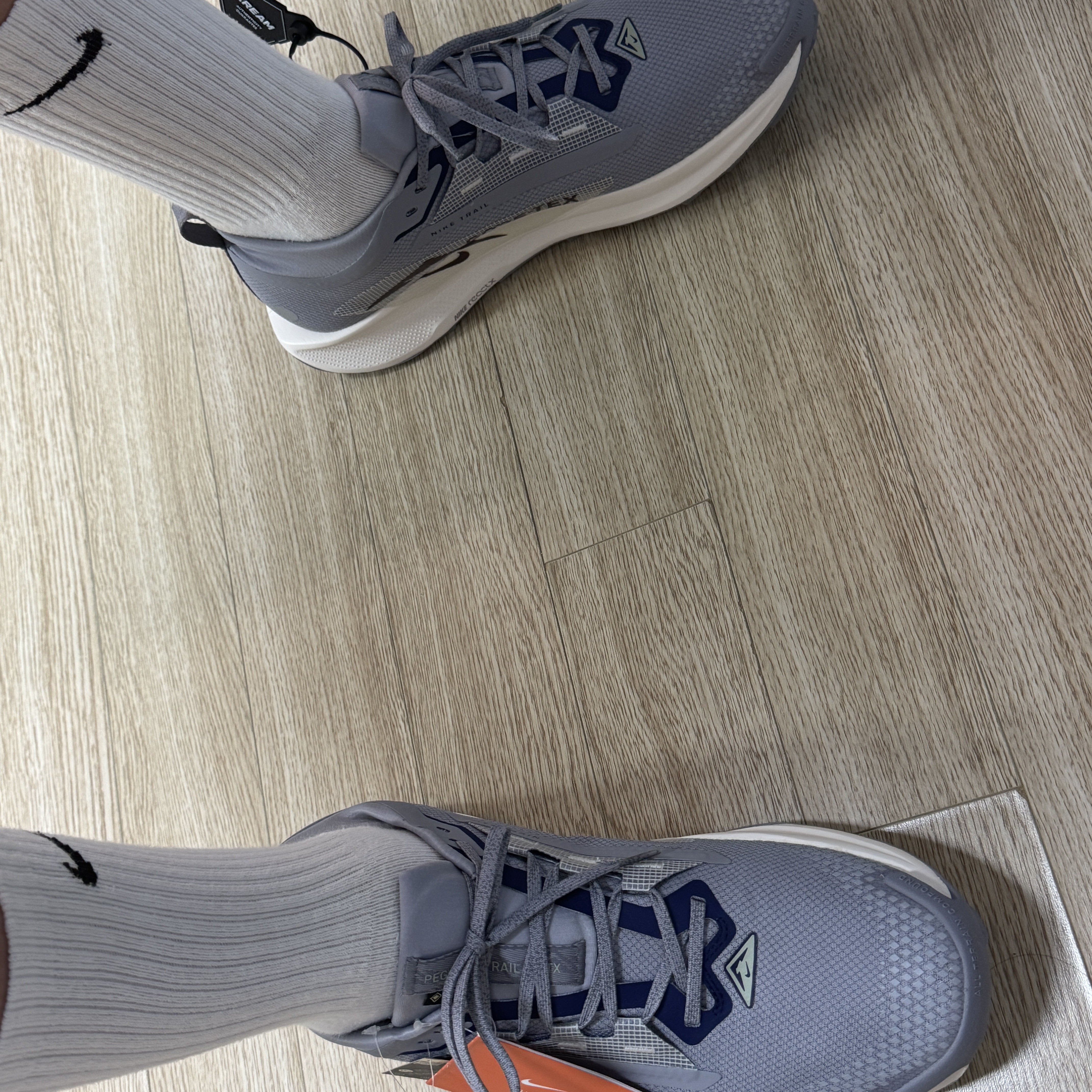 Nike Pegasus Trail 5 Gore-Tex Cement Grey Jade Horizon 착용 스타일