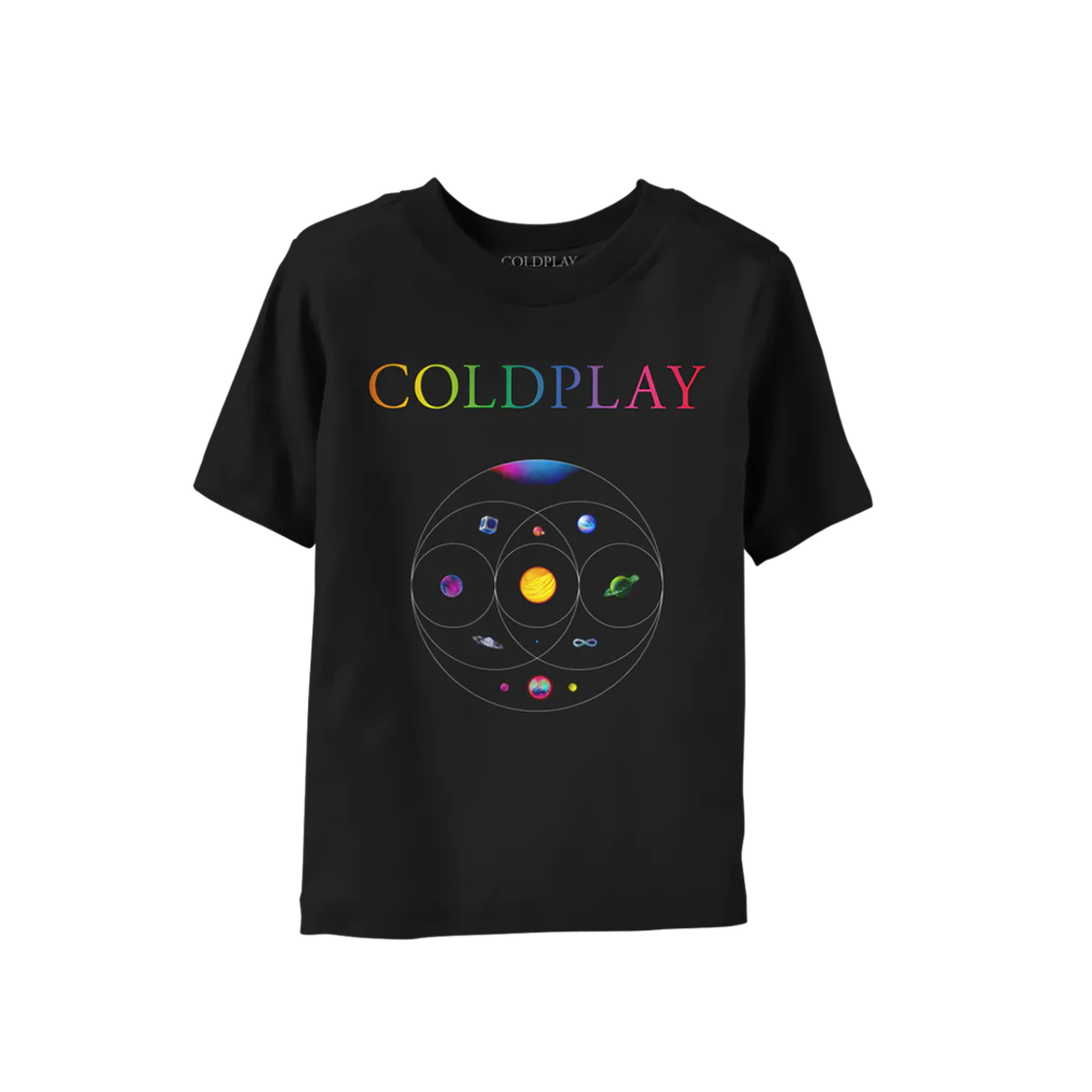 콜드플레이 뮤직 오브 더 스피어스 월드 투어 모츠 유스 티셔츠 블랙(Coldplay Music of The Spheres World Tour Mots Youth T-Shirt Black) - 1