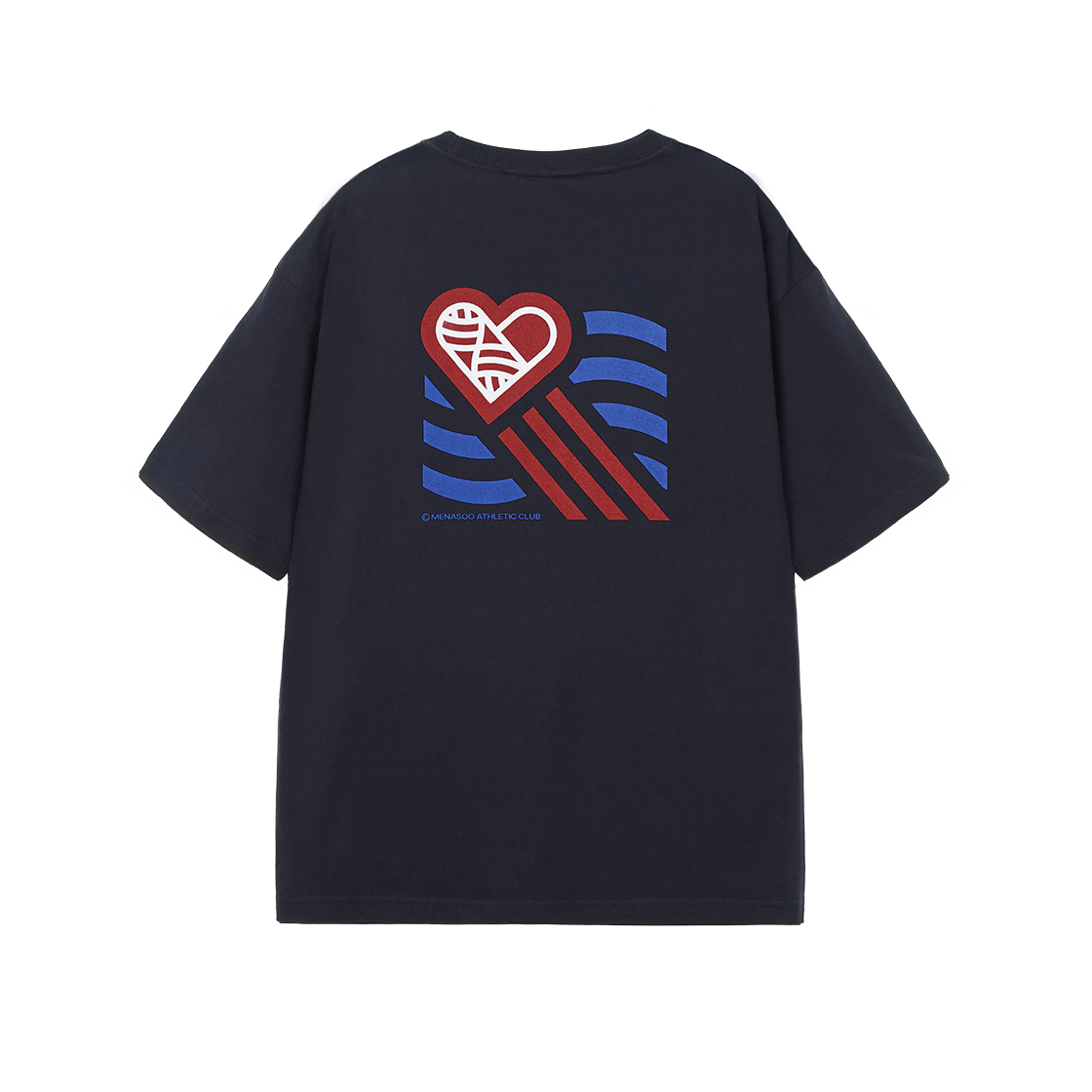 SST-HRT-WV-GRP-NV Menasoo Wave Hearttrack Graphic T Shirt Navy