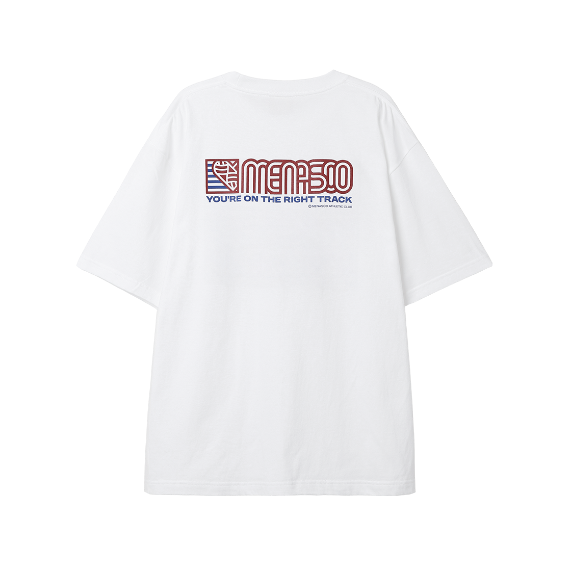 SST-HRT-SQ-WH Menasoo Squared Hearttrack Graphic T Shirt White