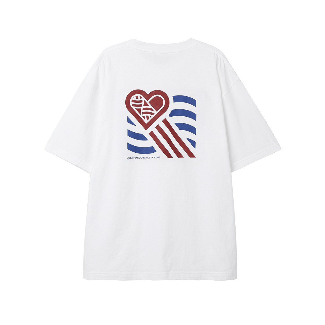 SST-HRT-WV-GRP-WH Menasoo Wave Hearttrack Graphic T Shirt White