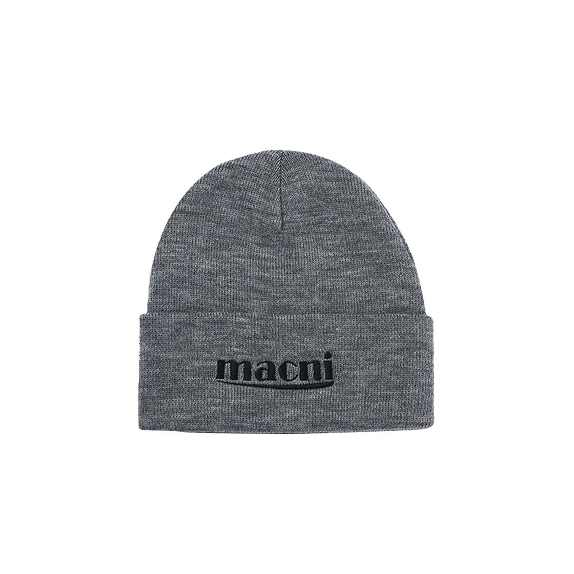 마크니 로고 니트 비니 그레이(MACNI Logo Knit Beanie Grey)