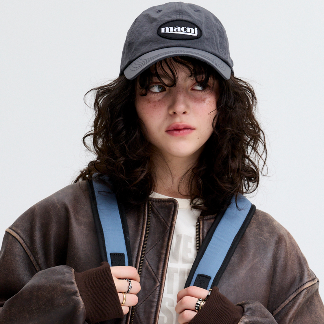 마크니 로고 패치 나일론 딥 캡 차콜(MACNI Logo Patch Nylon Deep Cap Charcoal) - 3