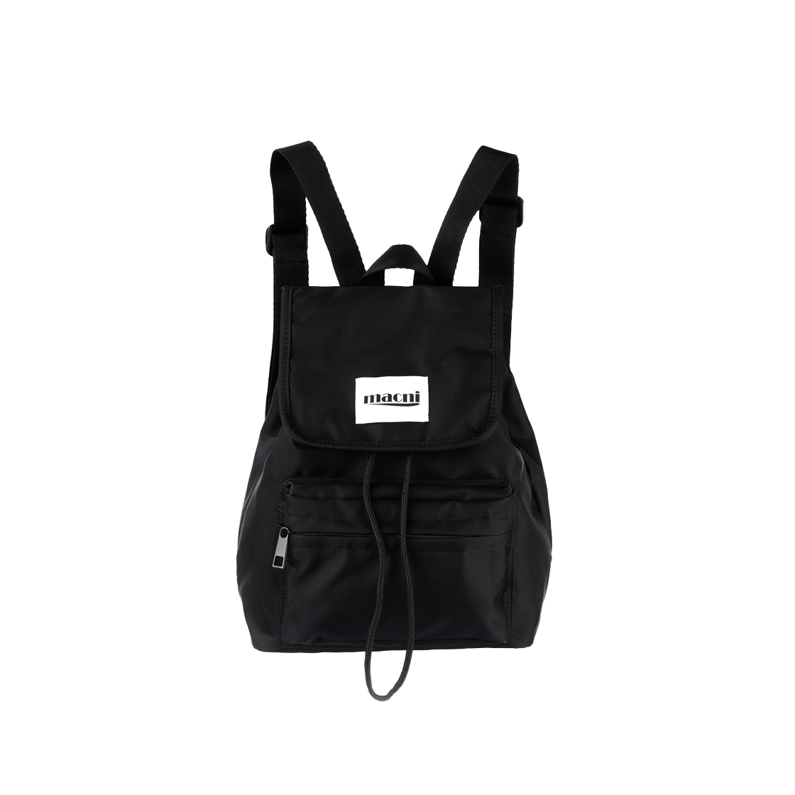 마크니 플랩 스트링 미니 백팩 블랙(MACNI Flap String Mini Backpack Black)
