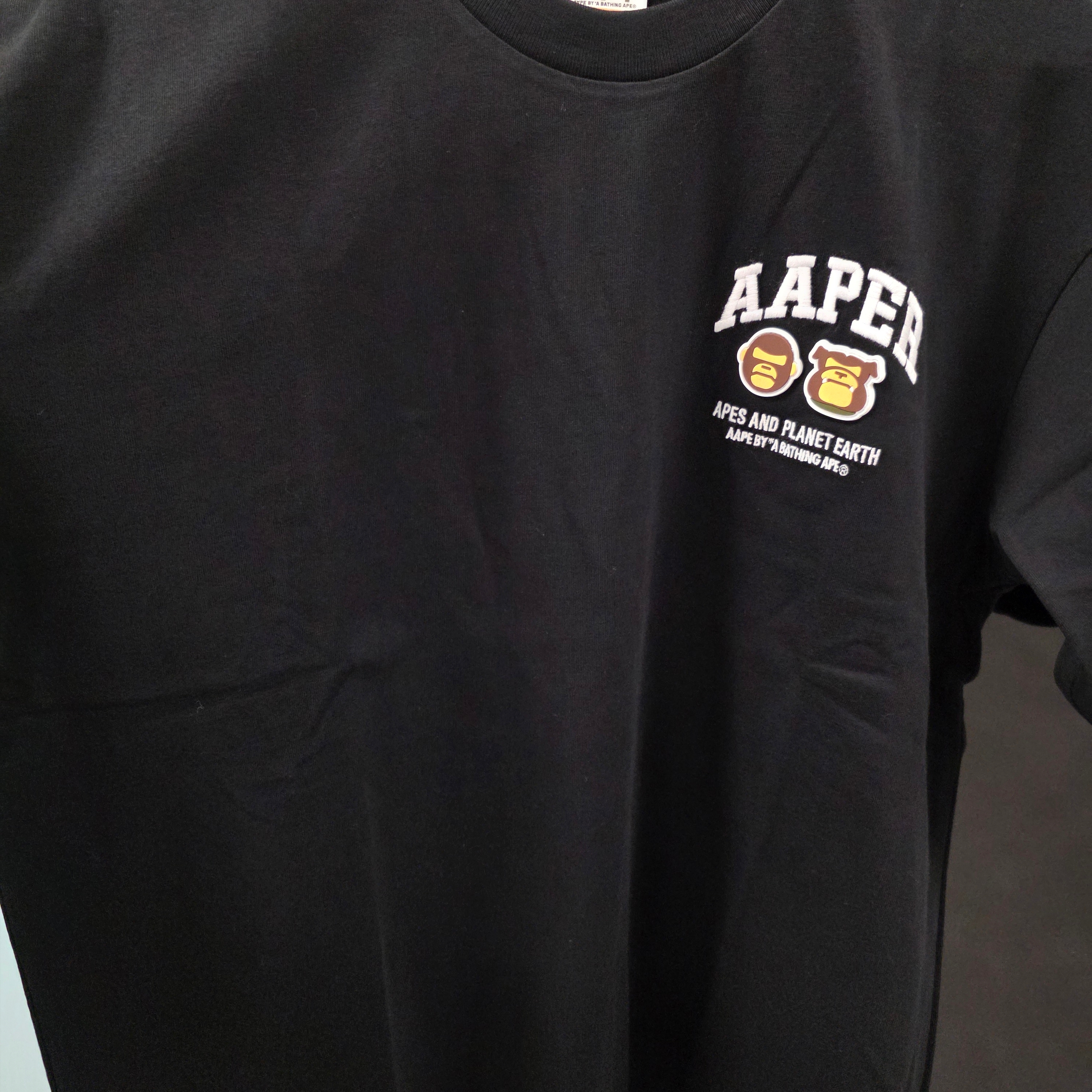 AAPE Basic Aaper Tee Black - 25SS 착용 스타일
