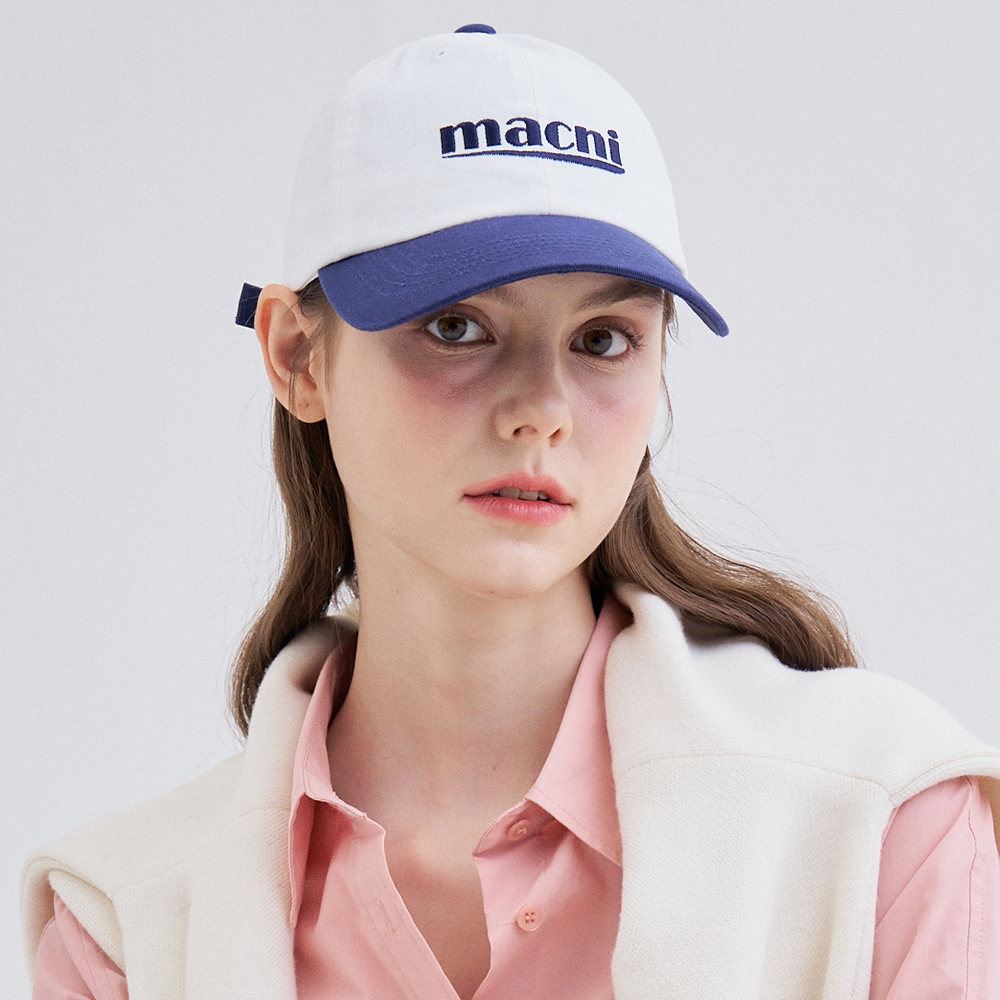 마크니 시그니처 로고 믹스 볼캡 네이비(MACNI Signature Logo Mix Ball Cap Navy) - 3
