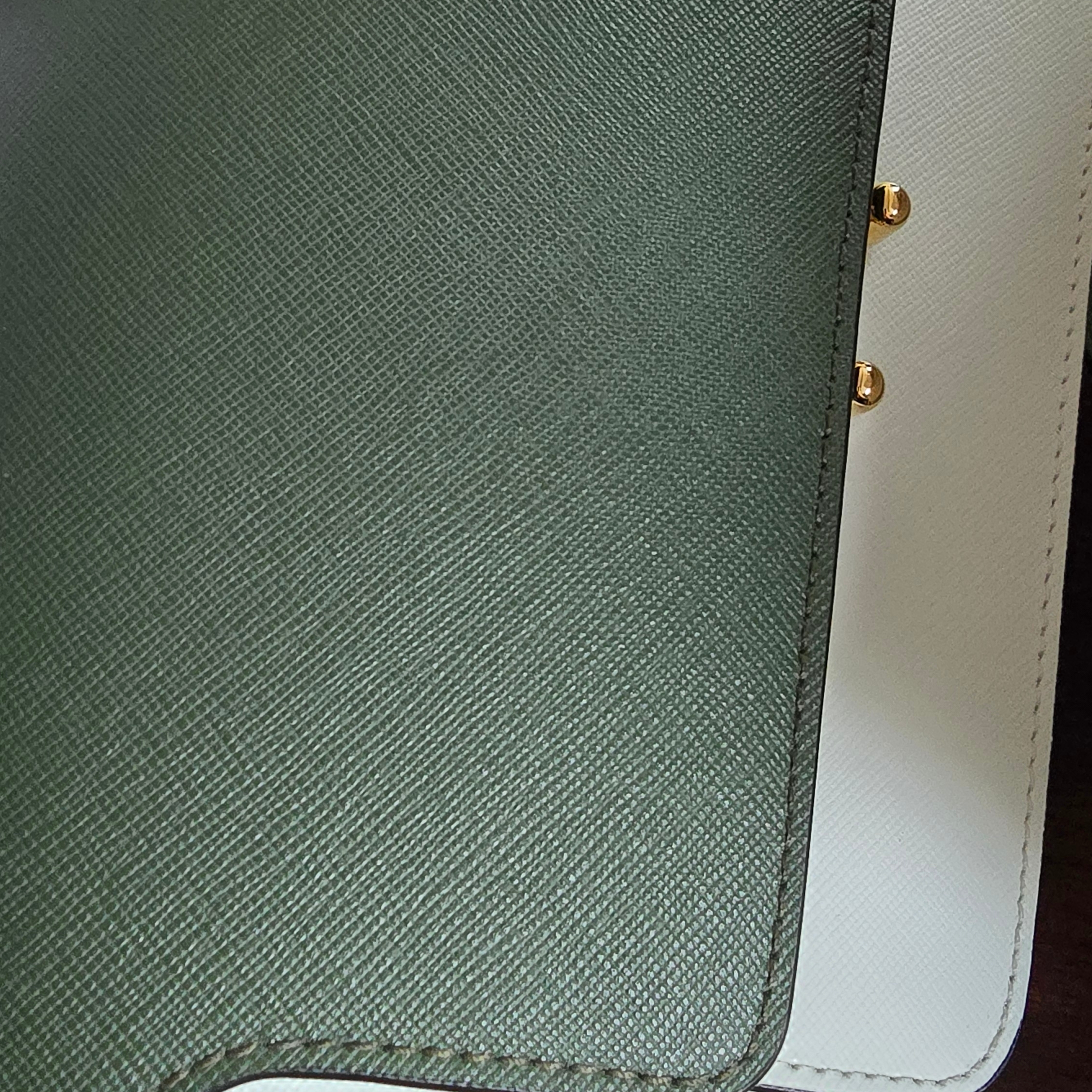 Marni Saffiano Medium Trunk Bag Gazebo Lily White Pumpkin 착용 스타일