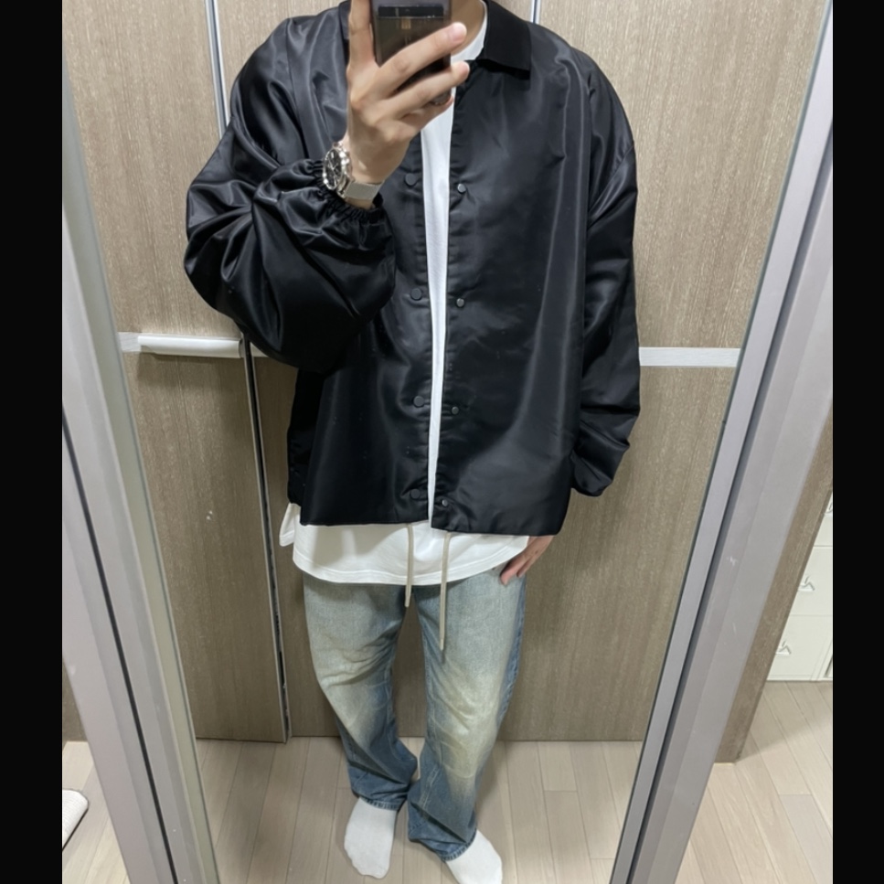 Essentials The Black Collection Coaches Jacket Black - 23SS, Essentials 5 Pocket Jean Indigo - 22FW 착용 스타일