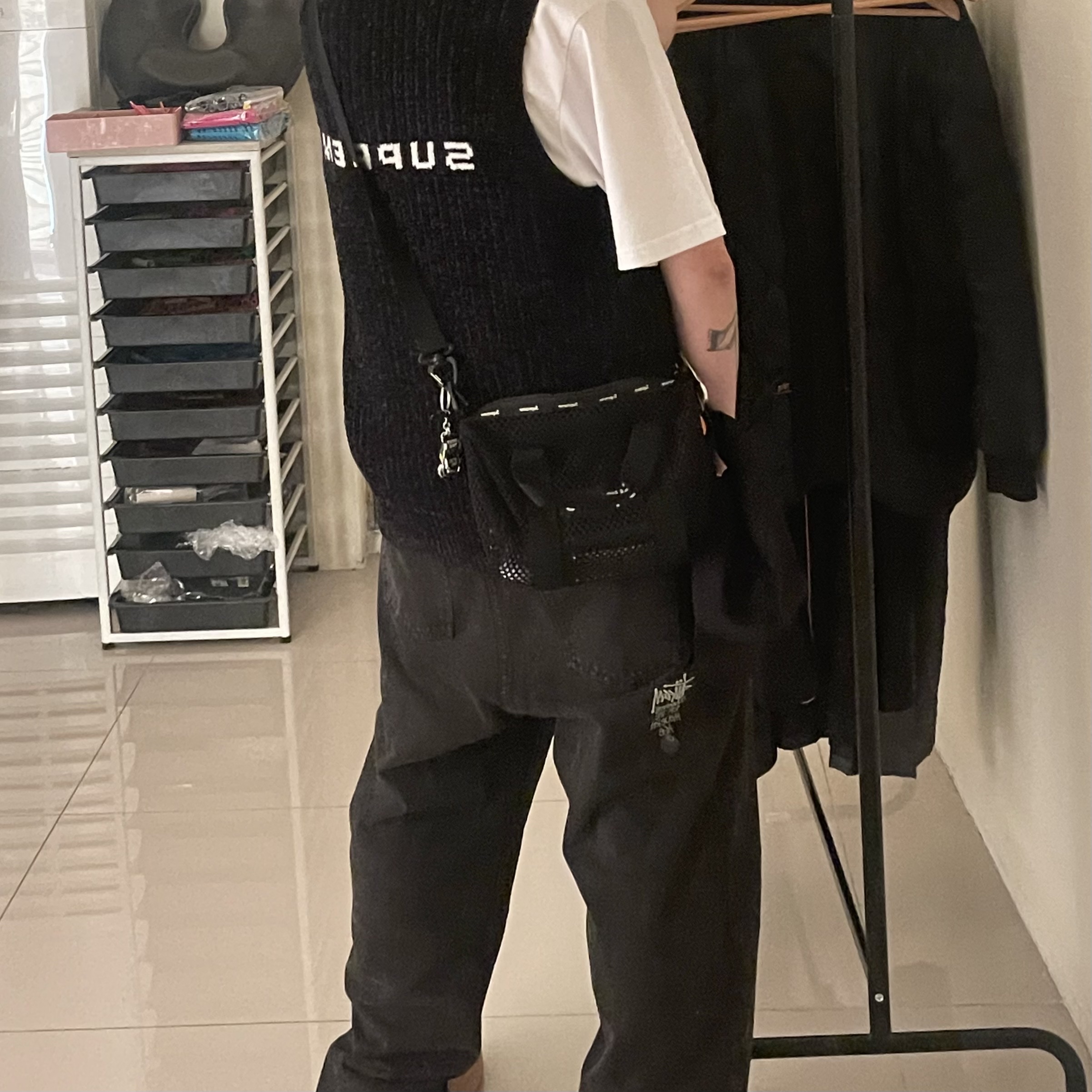 Human Made Animal Keyring Silver, Supreme Mesh Mini Duffle Bag Black - 23SS 착용 스타일 - 1