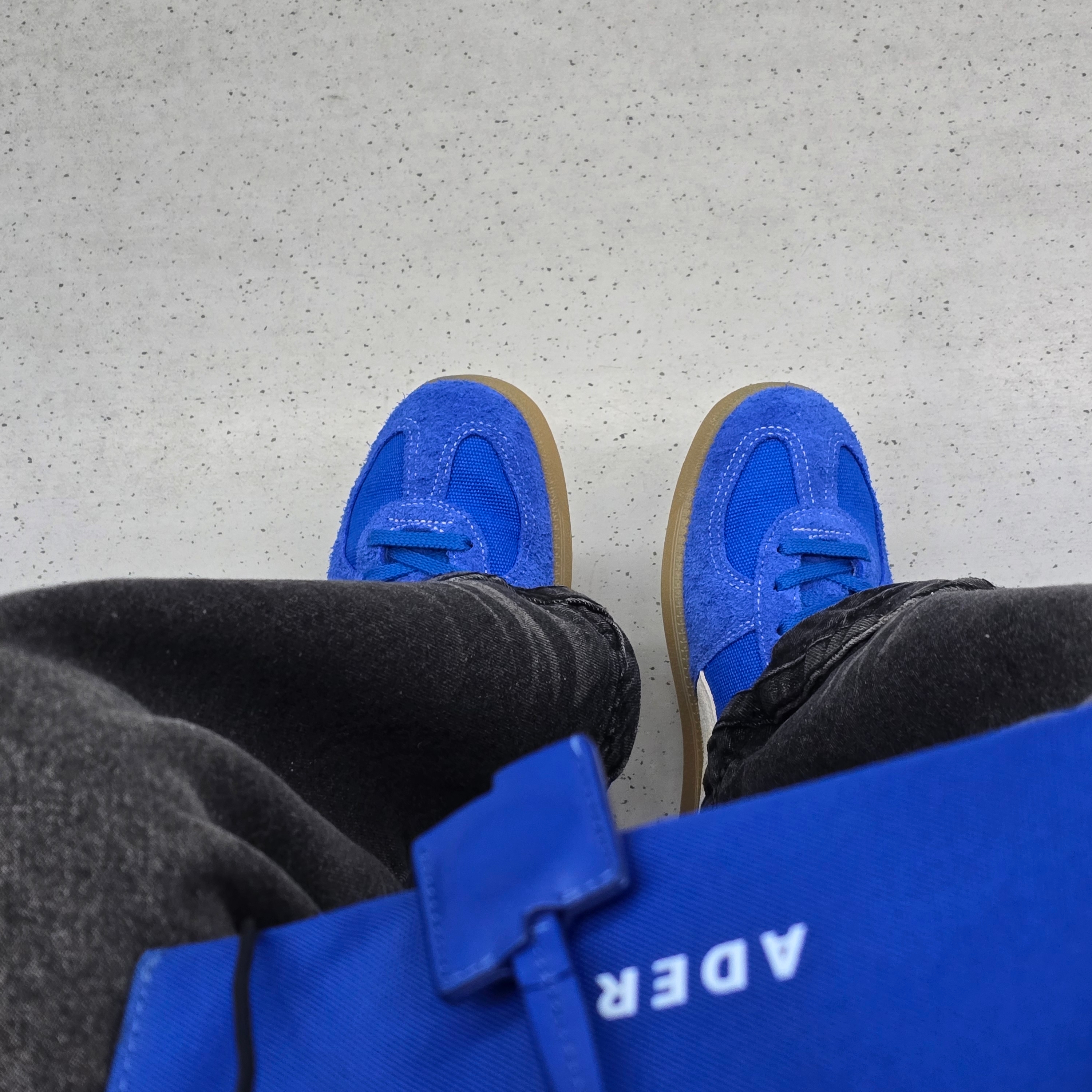 Puma Palermo Vintage Hyperlink Blue, Ader Error Shopper Bag Z-Blue 착용 스타일