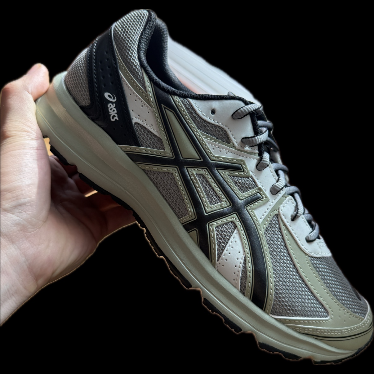 Asics Jog 100 S Sheet Rock - 2E Wide 착용 스타일 - 1