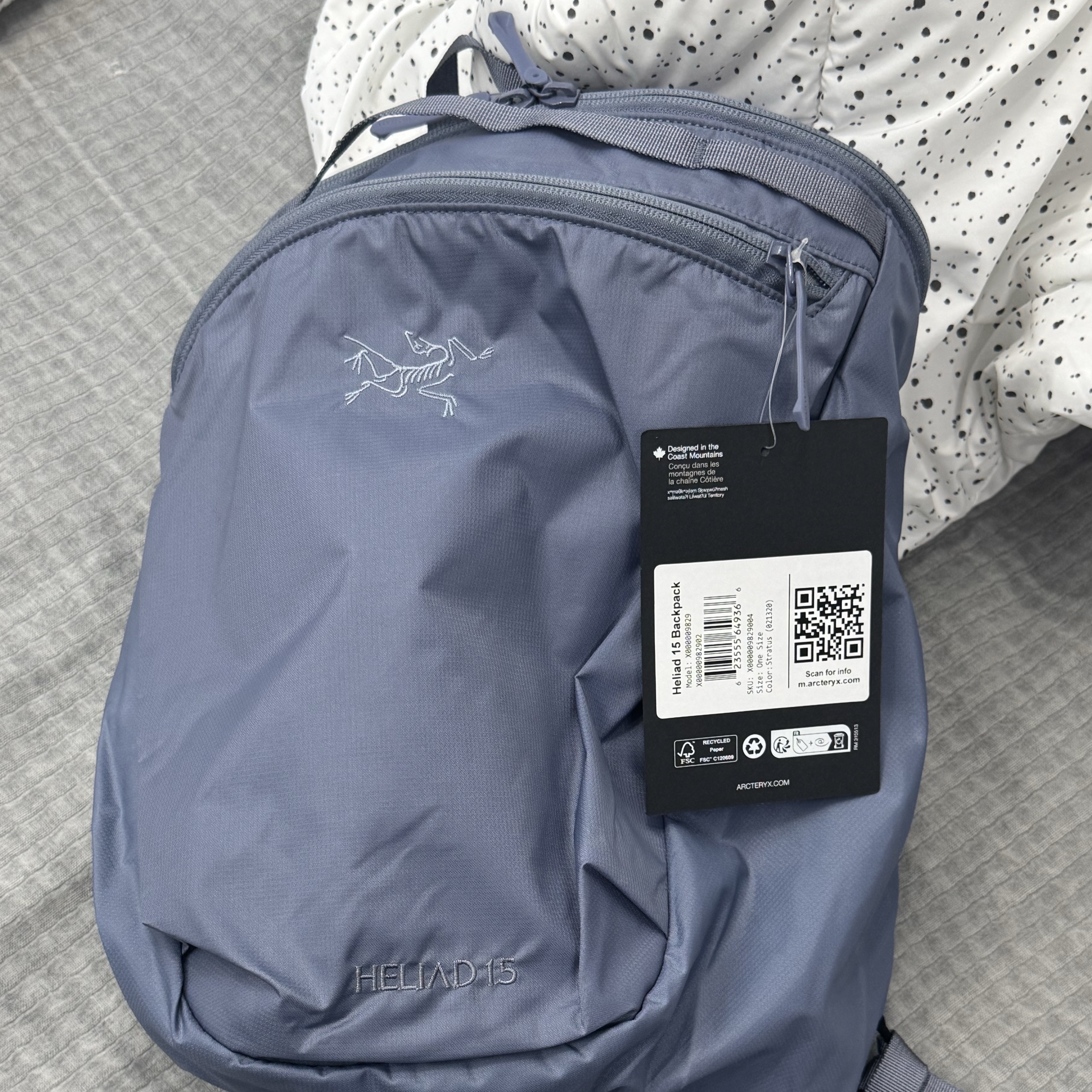 Arc'teryx Heliad 15 Backpack Stratus 착용 스타일 - 2