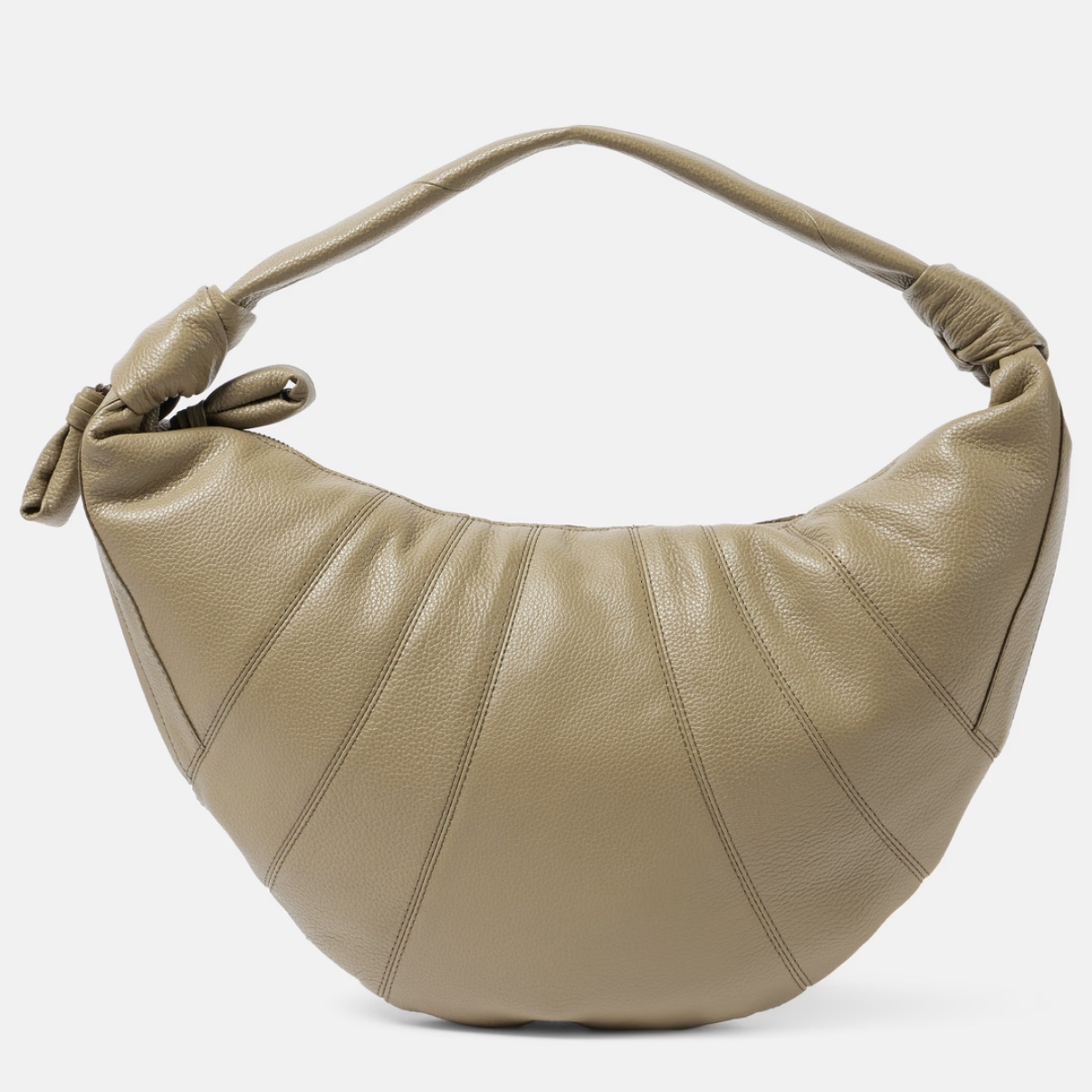 Lemaire Fortune Croissant Bag Soft Grained Leather Dusty Khaki, Lemaire Fortune Croissant Bag Soft Nappa Leather Black 착용 스타일 - 1
