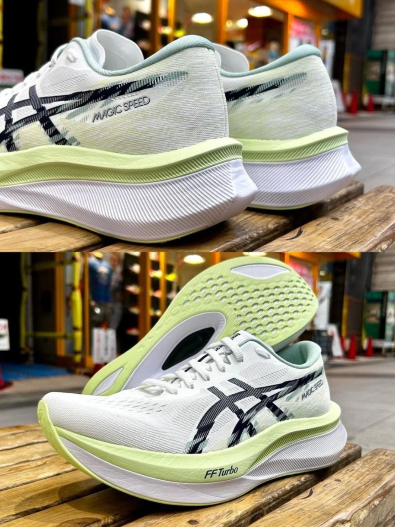 Asics Magic Speed 4 White Blue Expanse 착용 스타일