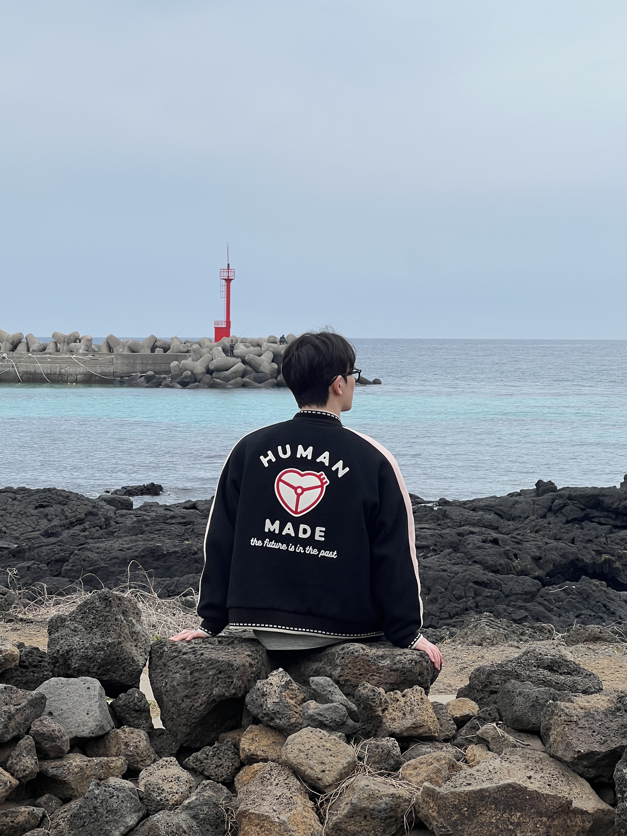 Human Made Car Club Jacket Black 착용 스타일 - 1
