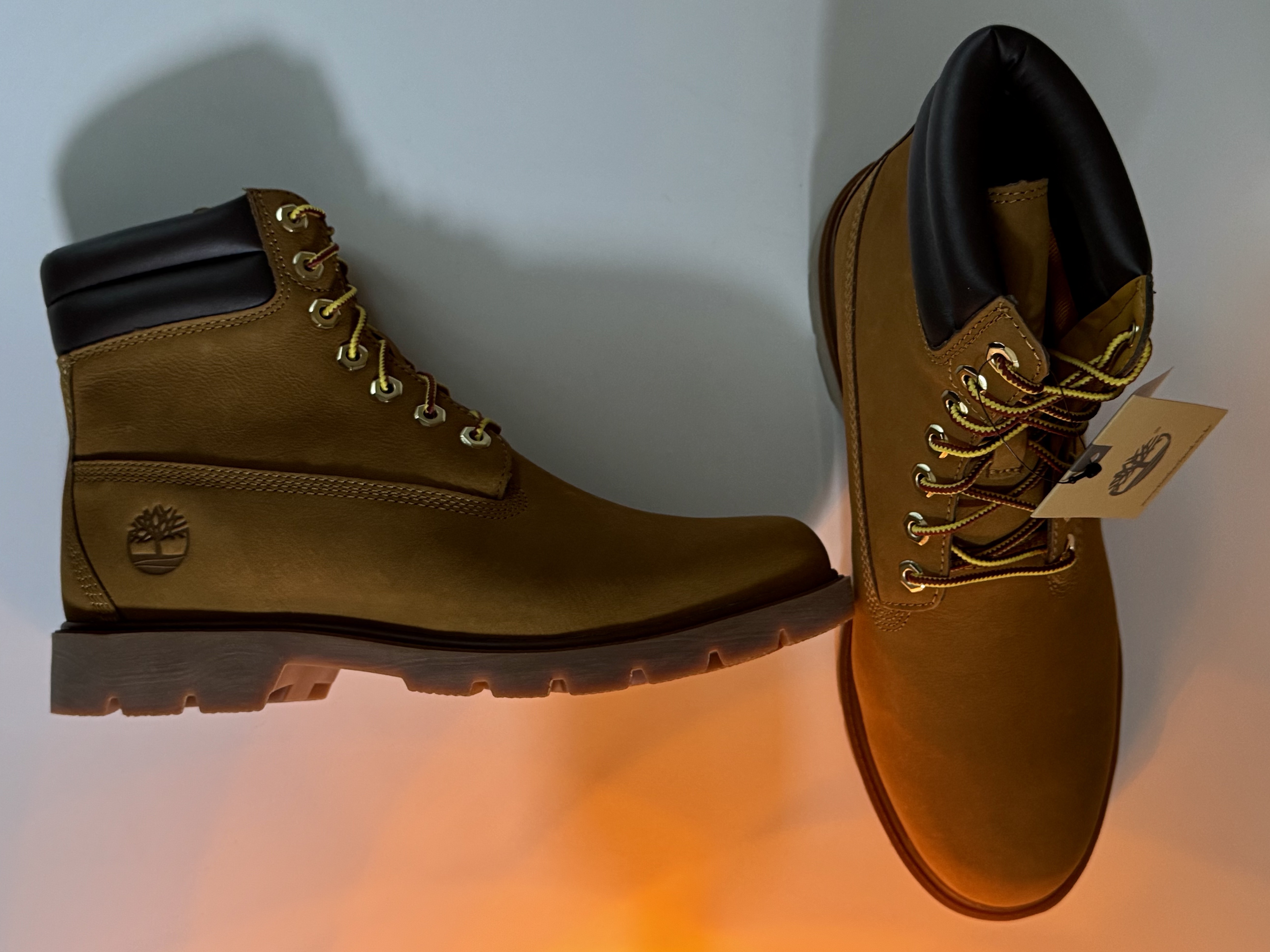 Timberland 6 Inch Laceup Basic Boots Wheat Brown - Wide 착용 스타일 - 4