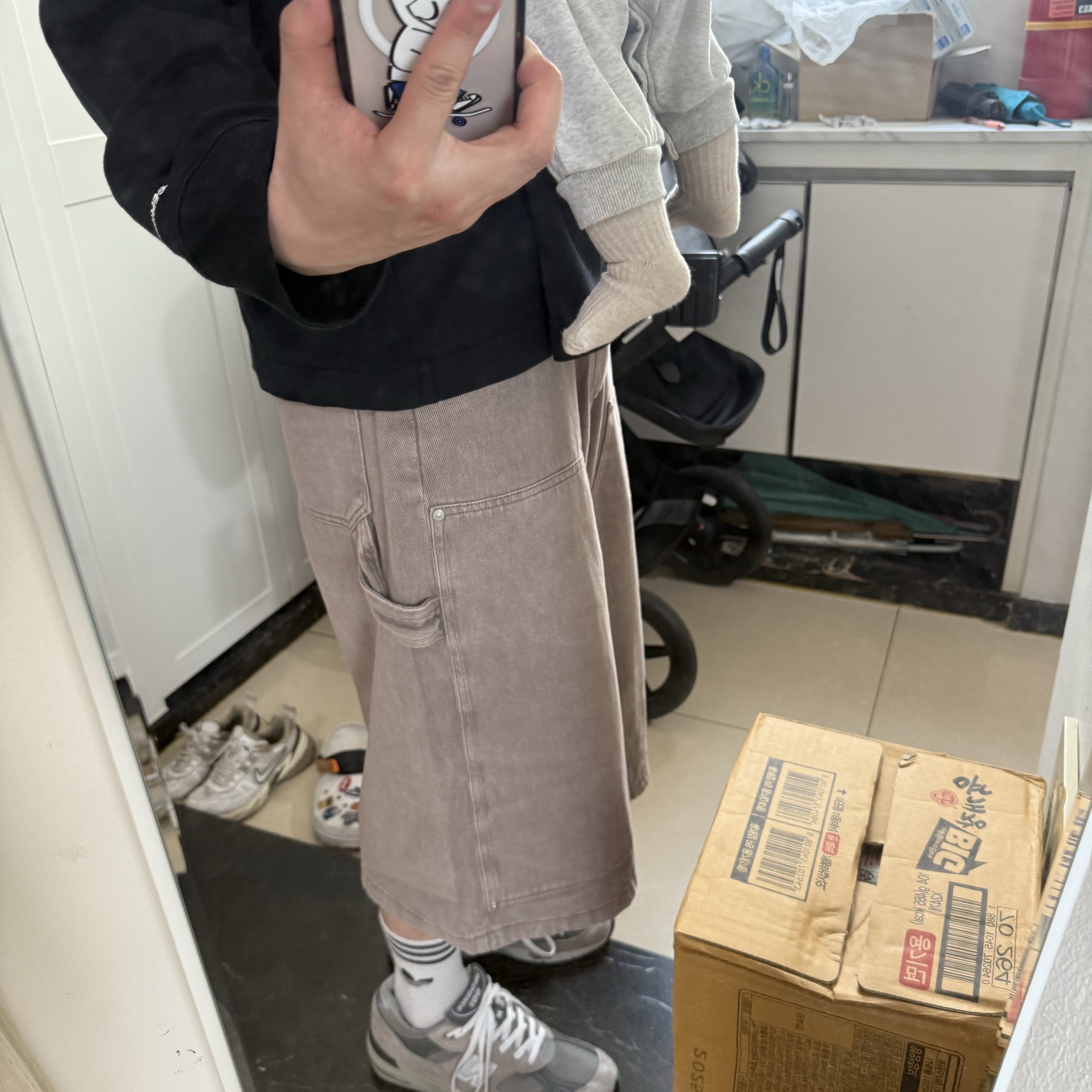 New Balance 991 Made in UK Grey 착용 스타일 - 2