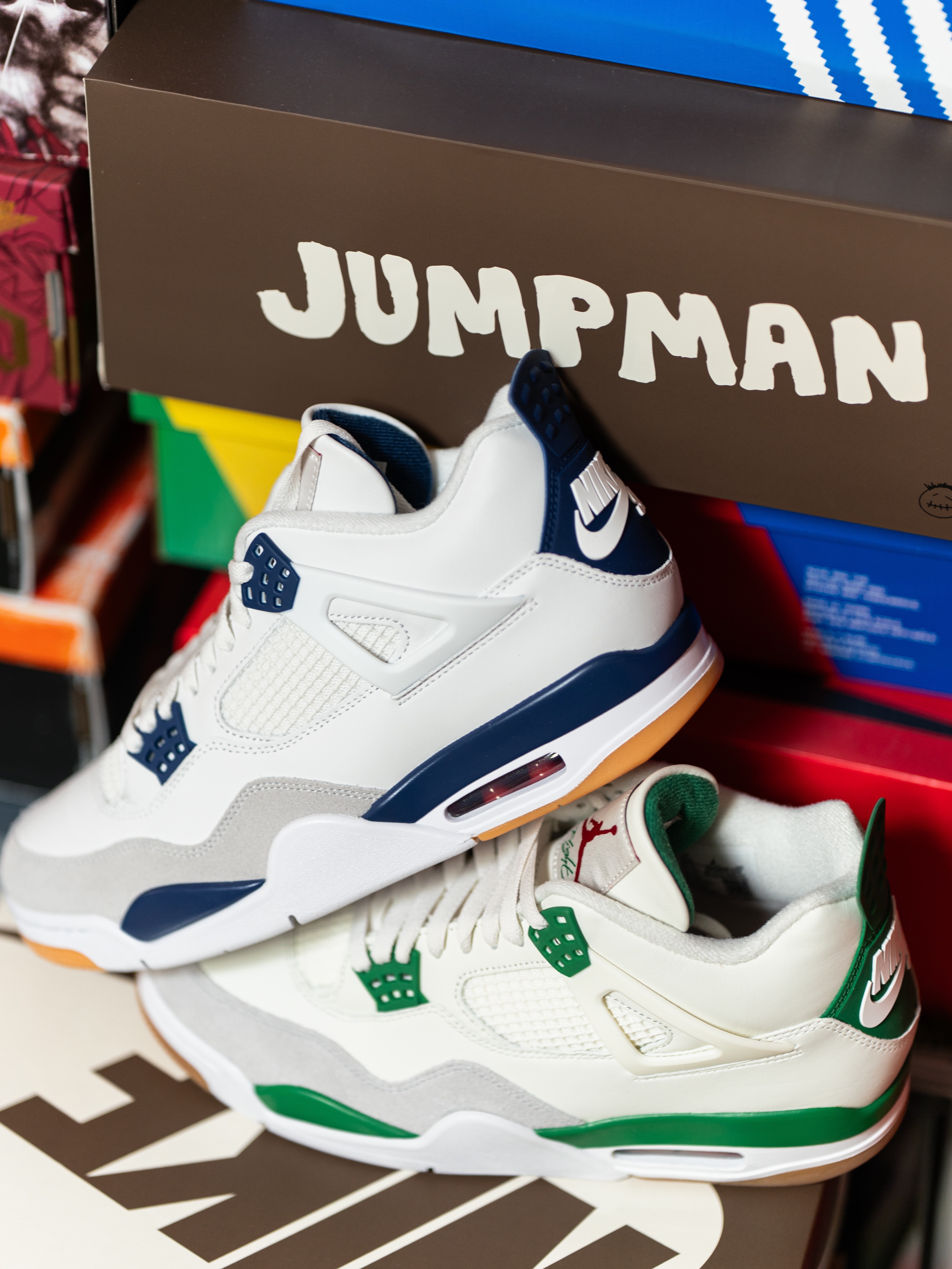 Jordan 4 x Nike SB Retro SP Navy, Jordan 4 x Nike SB Retro SP Pine Green 착용 스타일