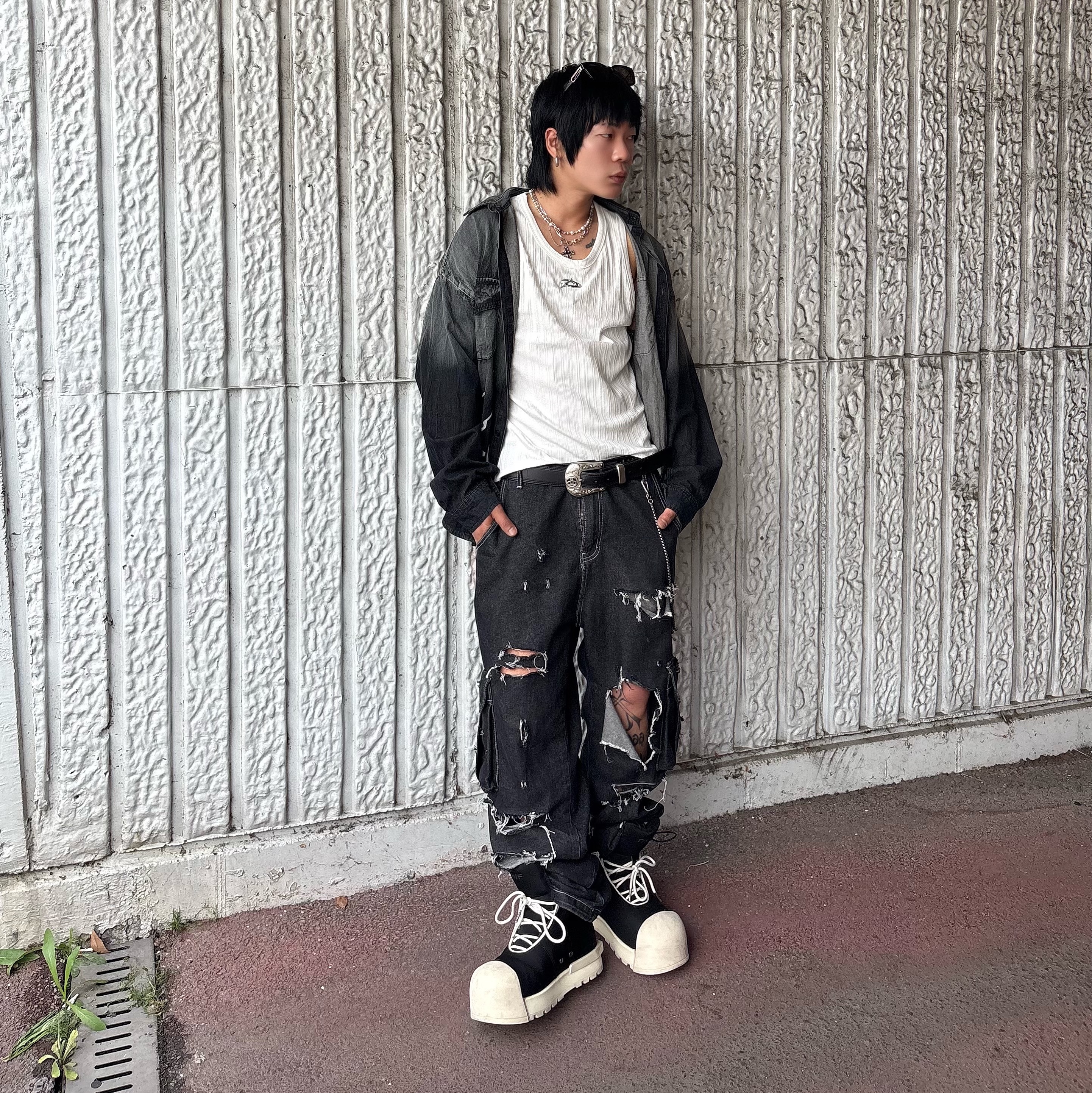 Stussy SS Link Cowboy Belt Black 착용 스타일 - 2
