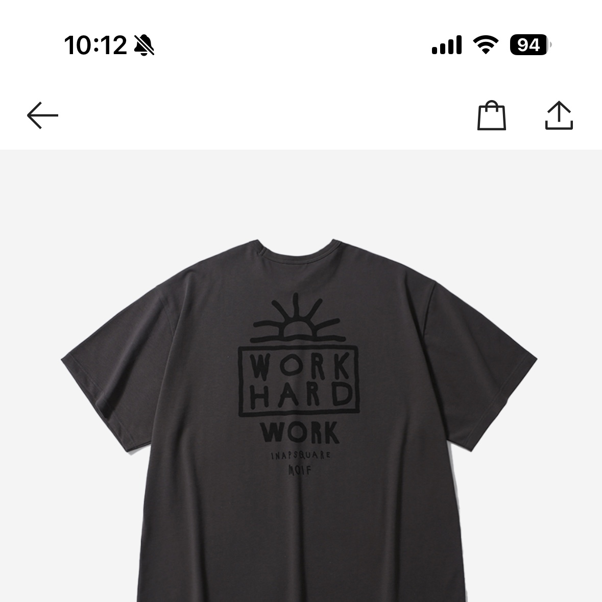 moif x inapsquare Work Work Work H/S Tee Charcoal 착용 스타일
