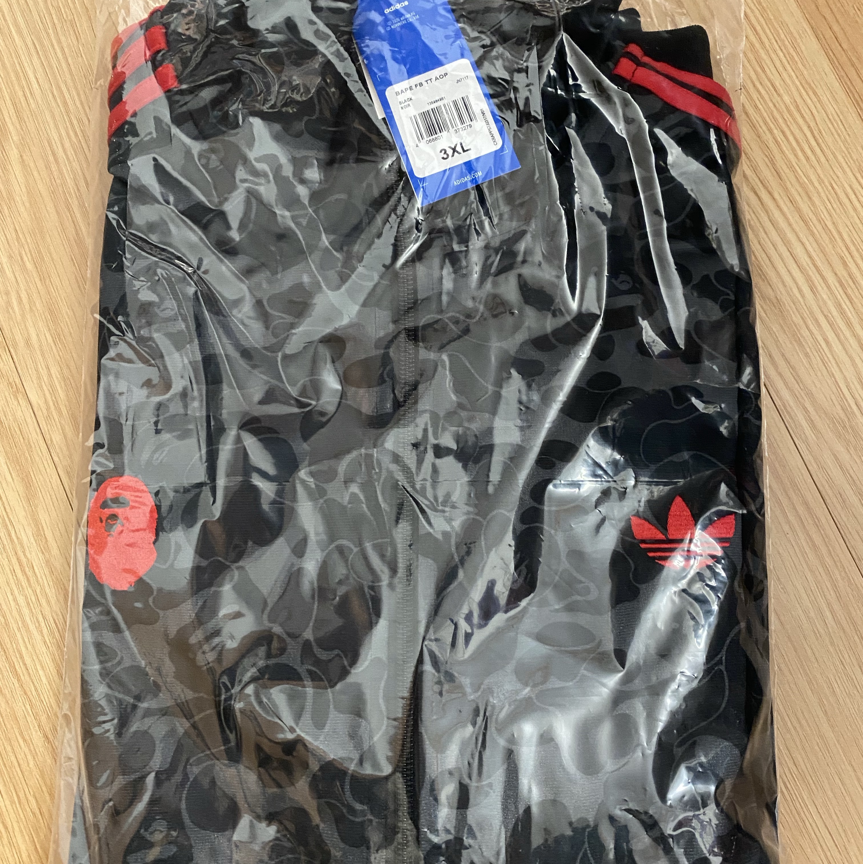 Adidas x BAPE Allover Print Track Top Black - KR Sizing 착용 스타일