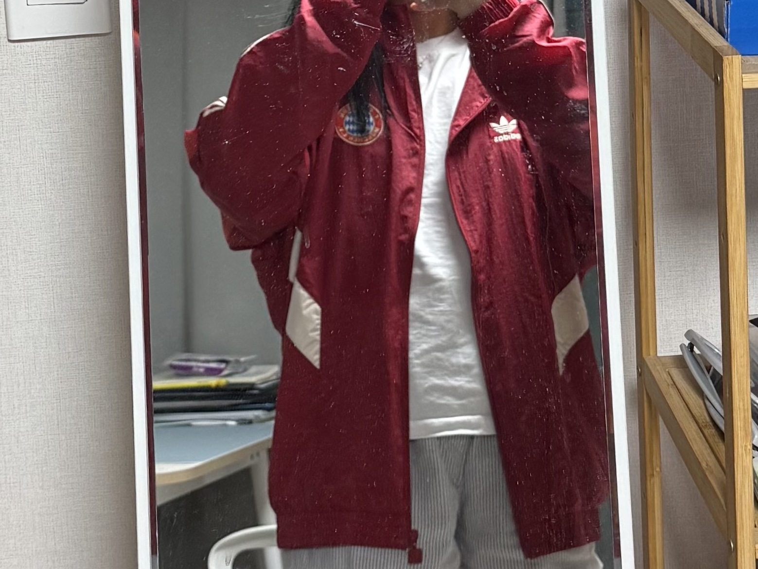 Adidas Bayern Munchen Originals Track Top Active Maroon - KR Sizing 착용 스타일