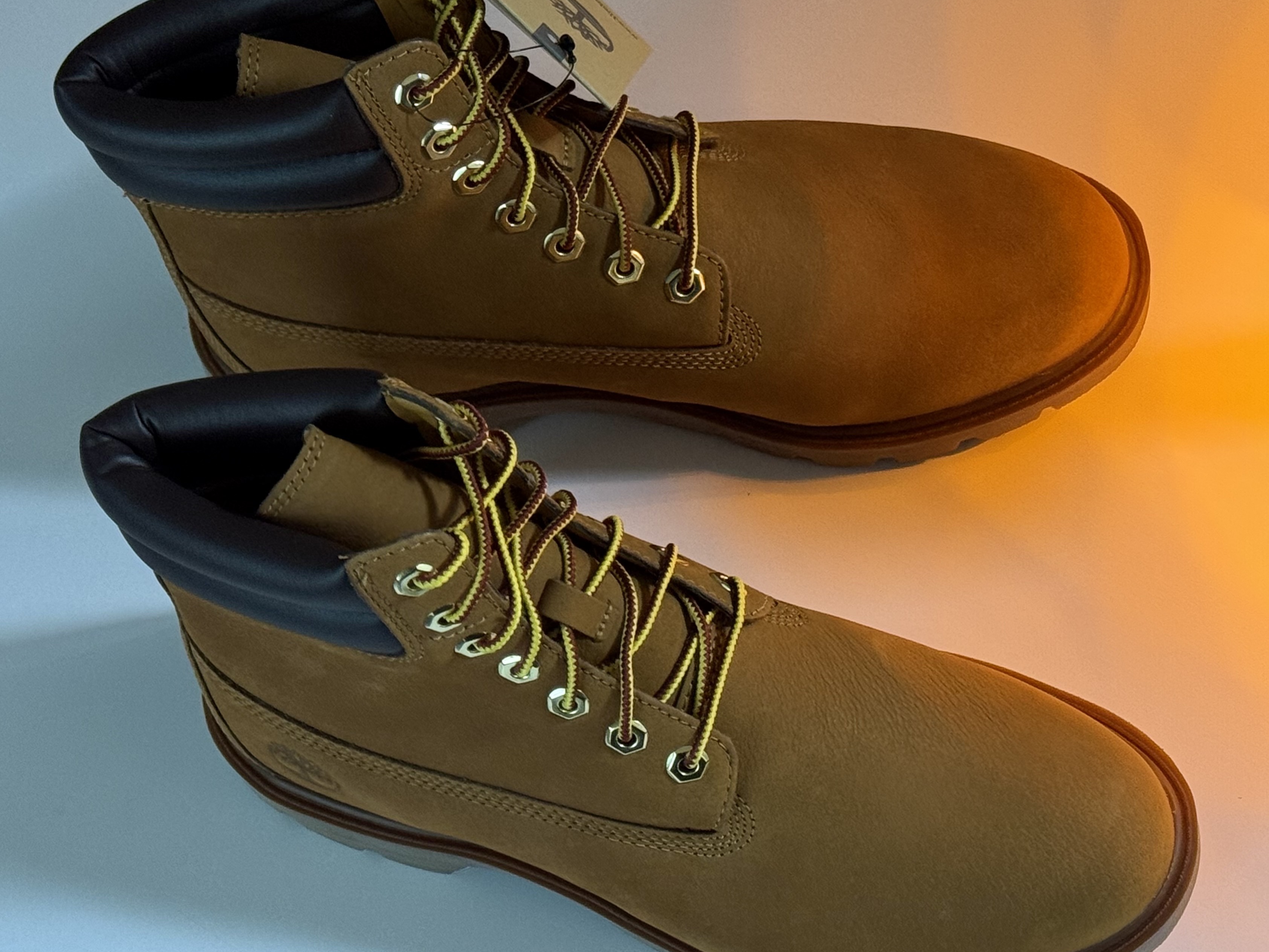 Timberland 6 Inch Laceup Basic Boots Wheat Brown - Wide 착용 스타일 - 7