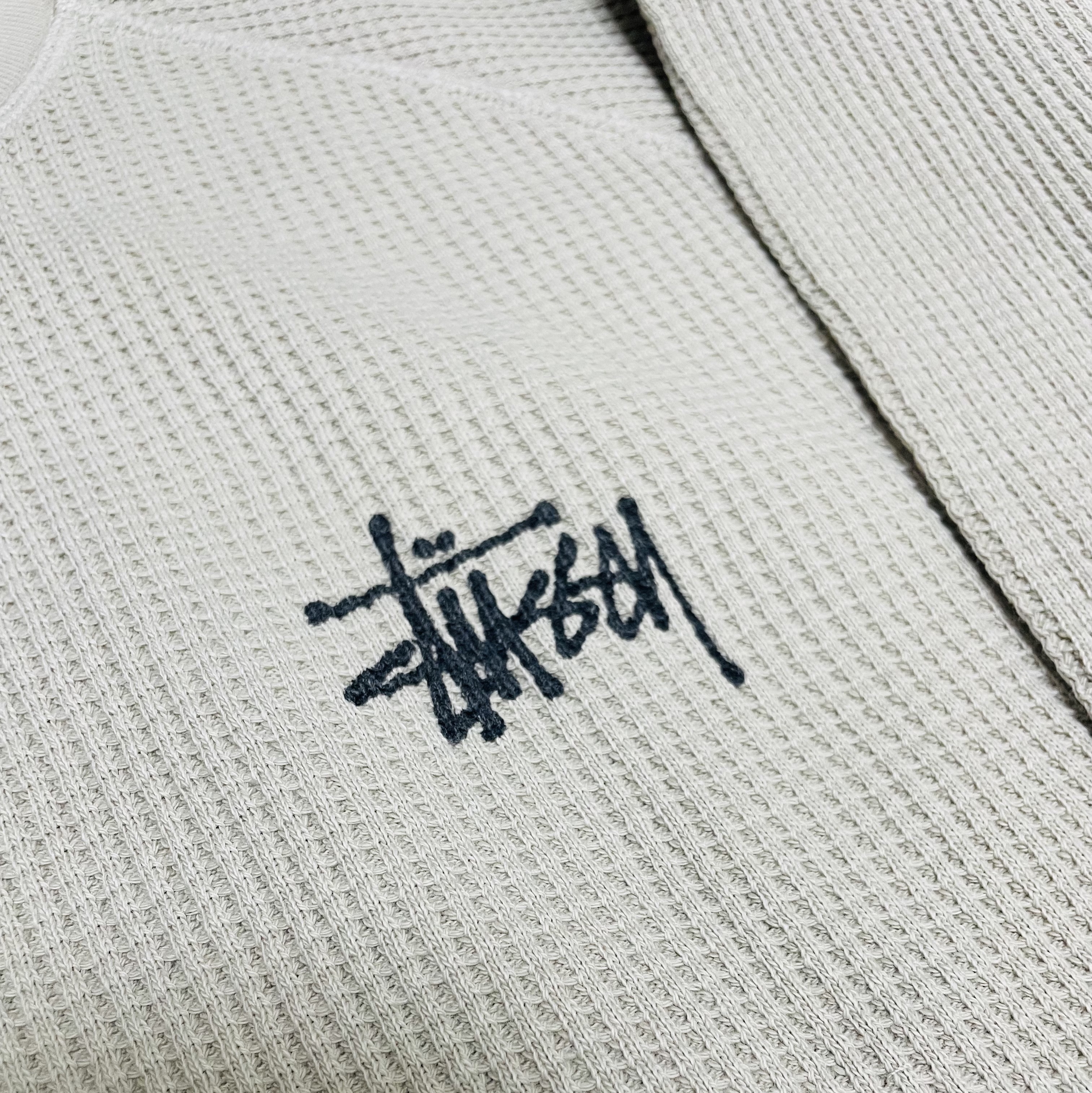 Stussy Raglan Thermal LS Crew Bone 착용 스타일 - 2