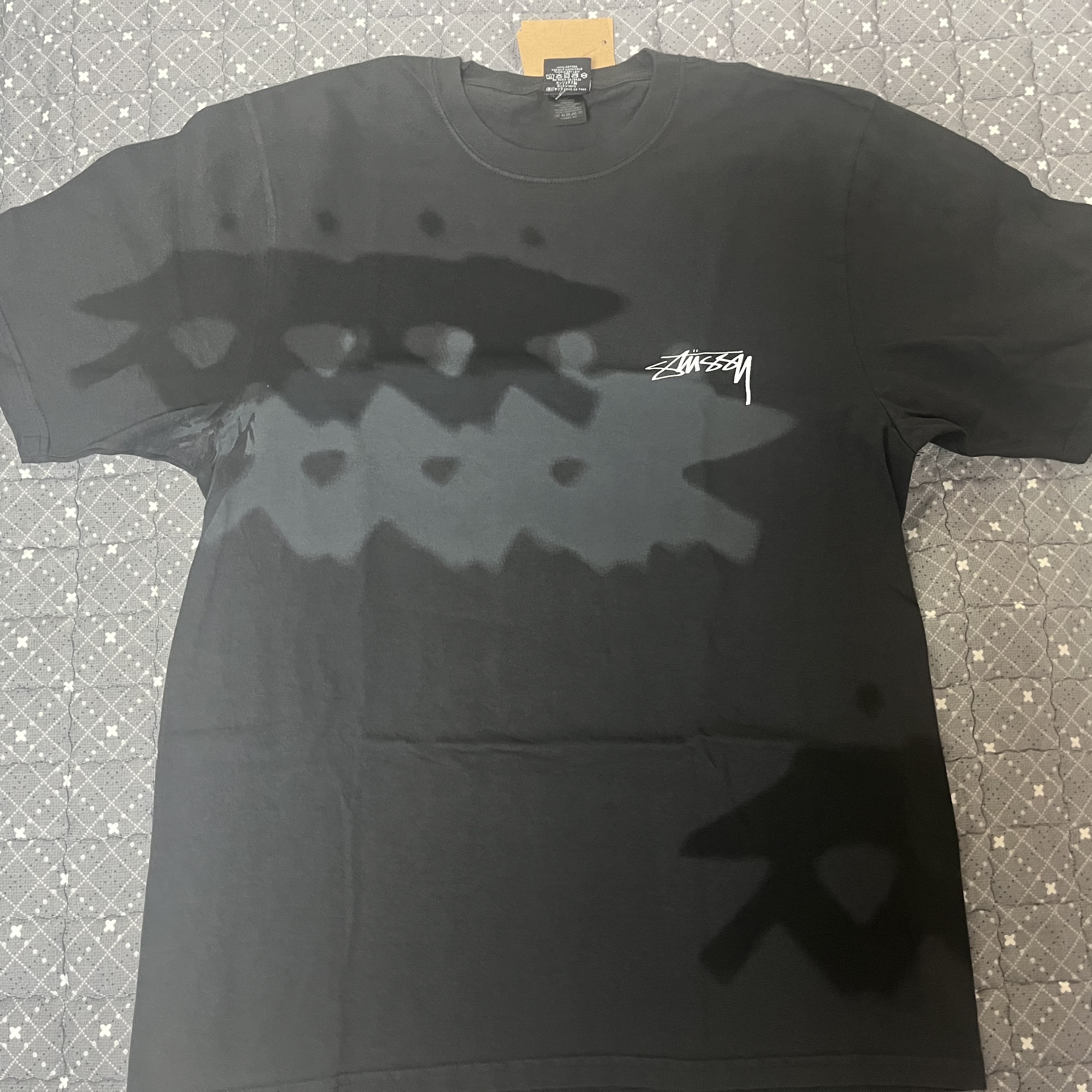 Stussy Low Tide Pigment Dyed T-Shirt Black 착용 스타일