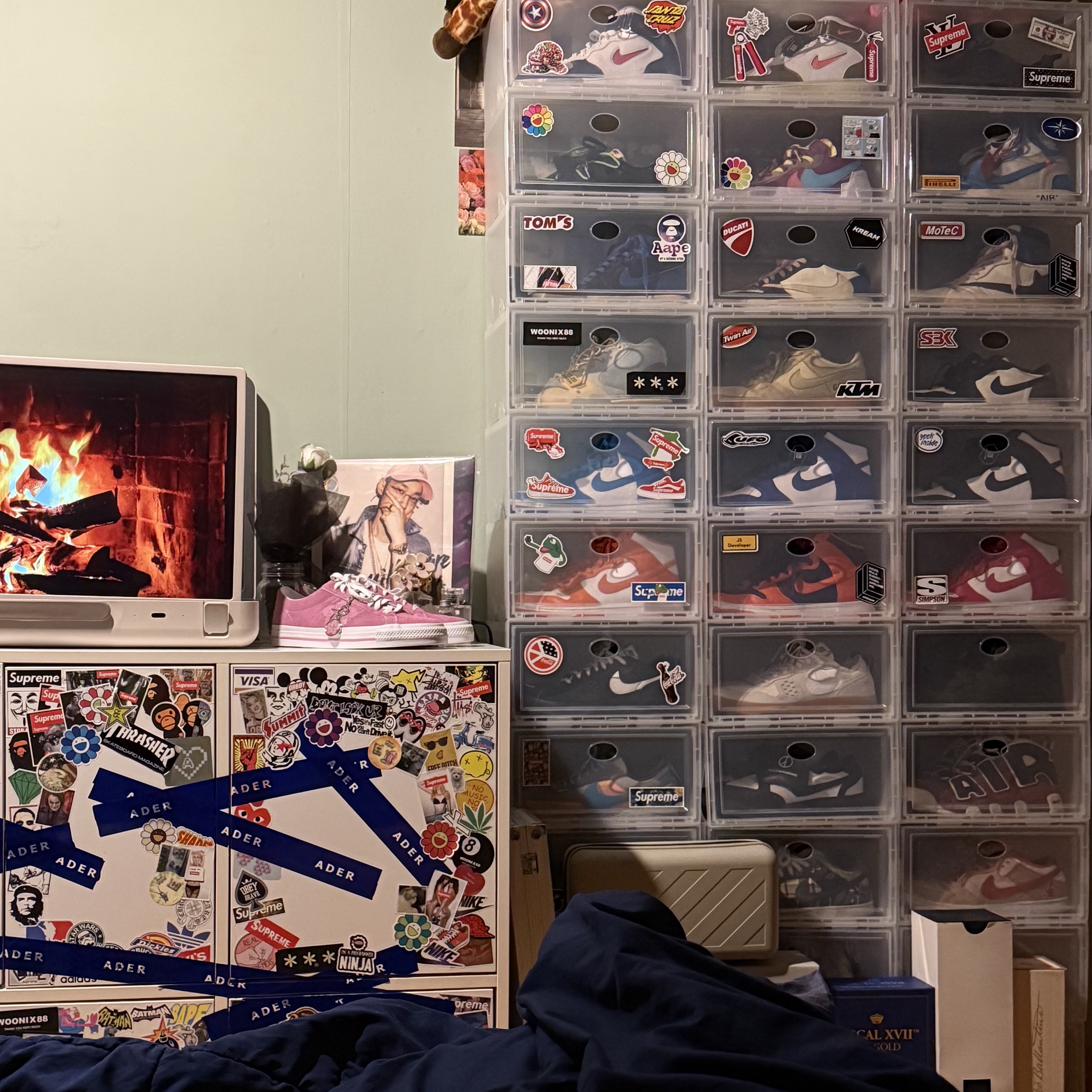 Nike Air Force 1 Mid QS University Red and Midnight Navy, Nike Air Force 1 Mid QS Ale Brown 착용 스타일