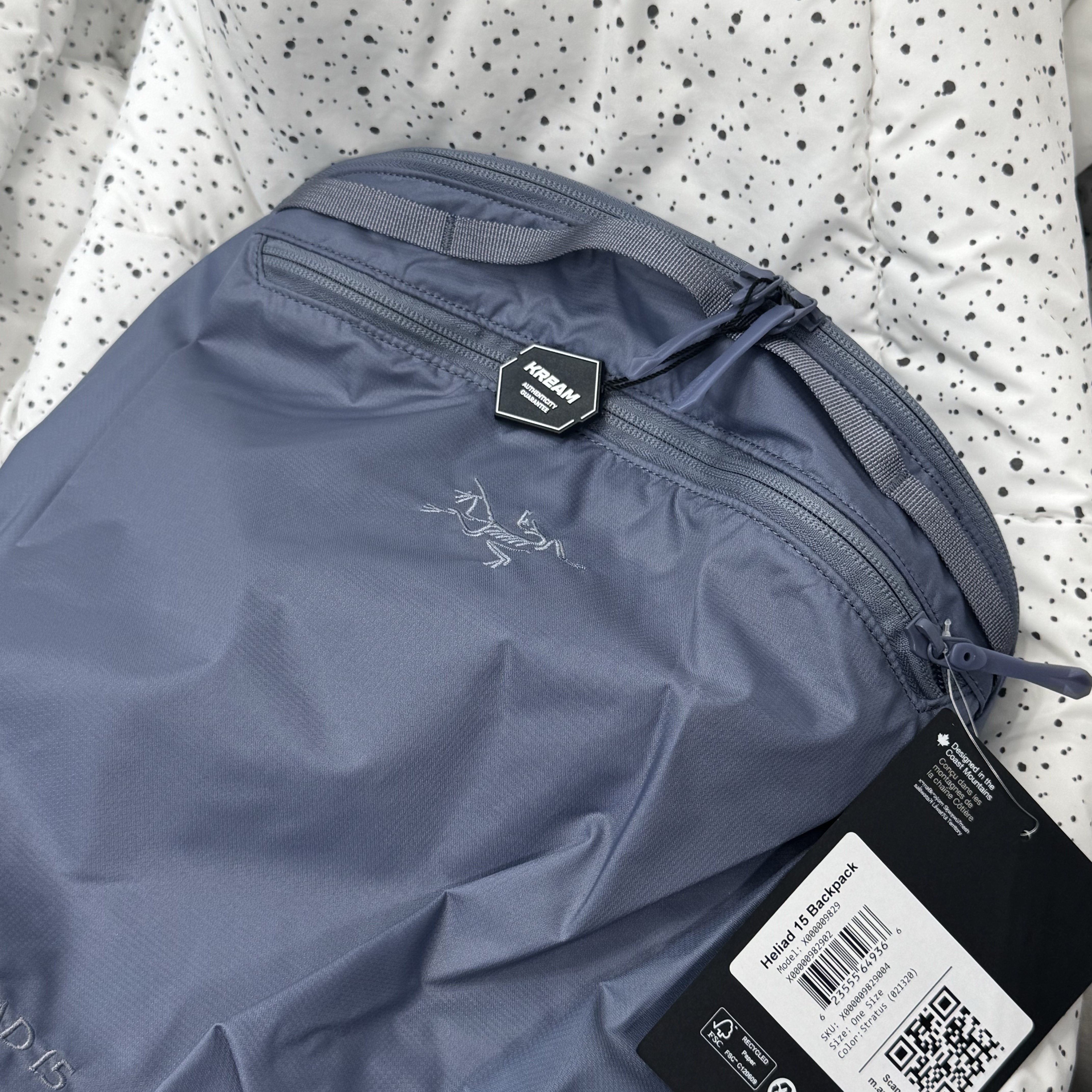 Arc'teryx Heliad 15 Backpack Stratus 착용 스타일 - 1