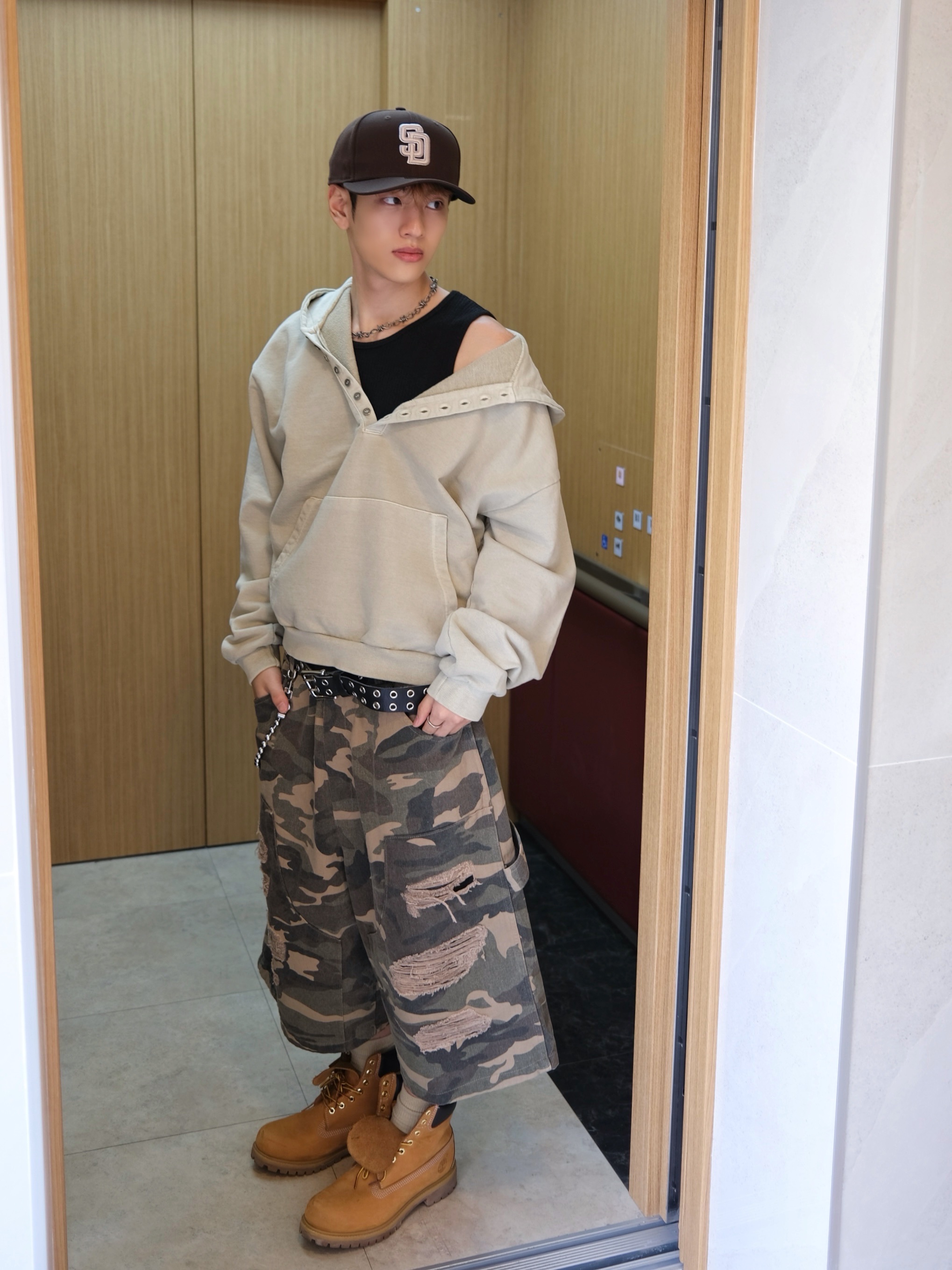 Timberland Premium 6 inch Waterproof Boot Wheat Nubuck - Wide, New Era MLB Authentic San Diego Padres Game Brown 착용 스타일 - 1