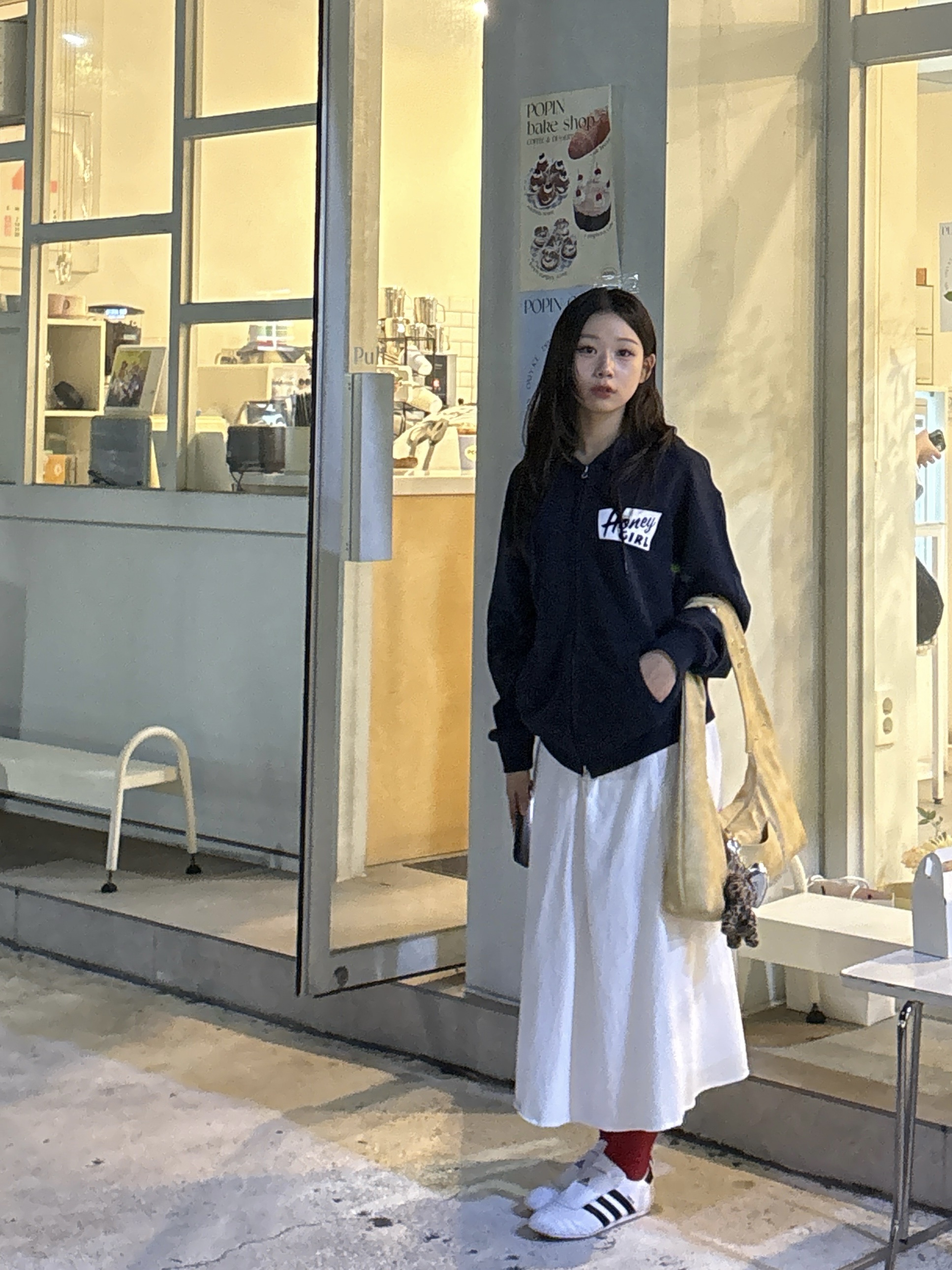 Honey Scoop House Honey Girl Zip up Hooded Sweatshirt Navy, (W) Adidas Taekwondo Cloud White Core Black 착용 스타일 - 5