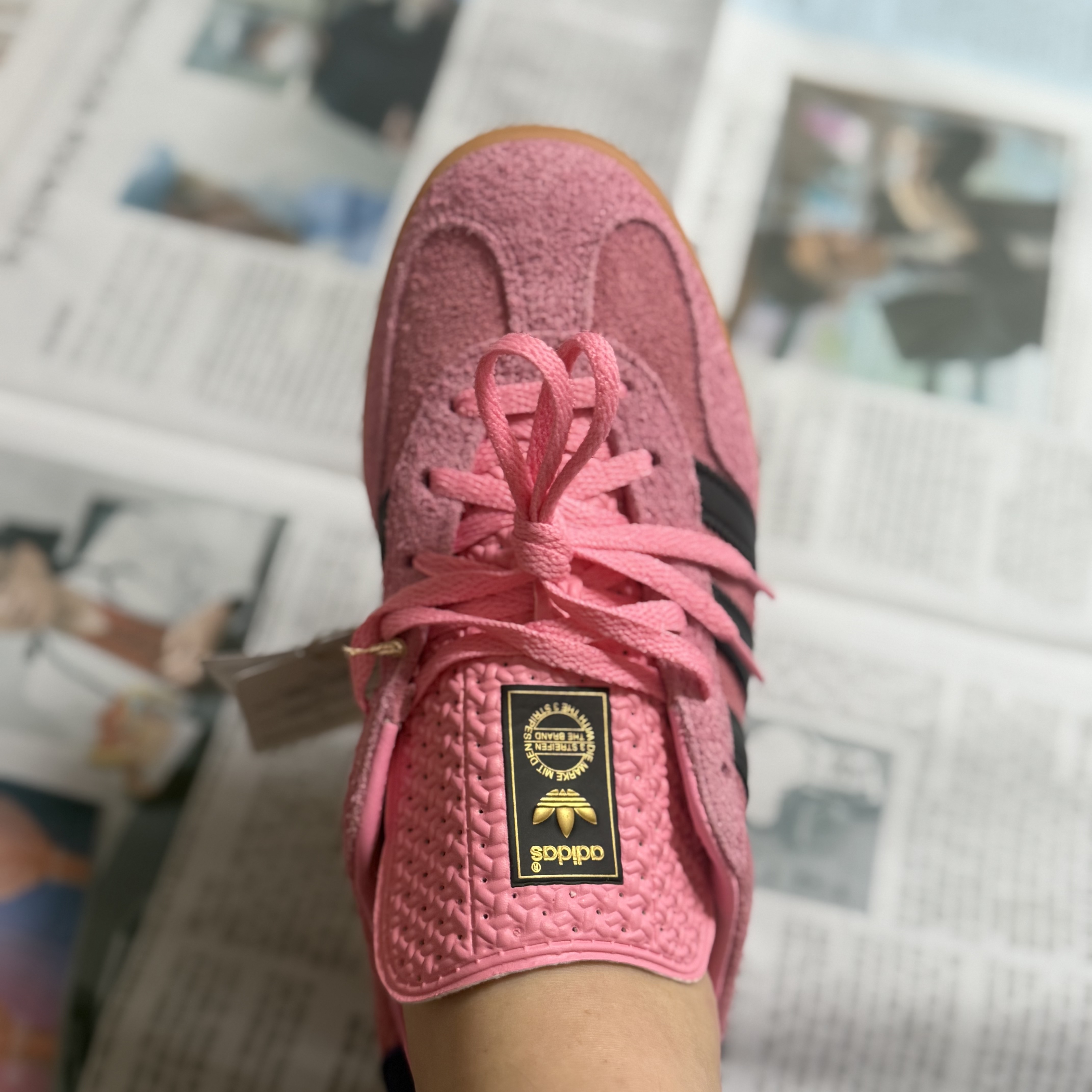 (W) Adidas Gazelle Indoor Bliss Pink 착용 스타일