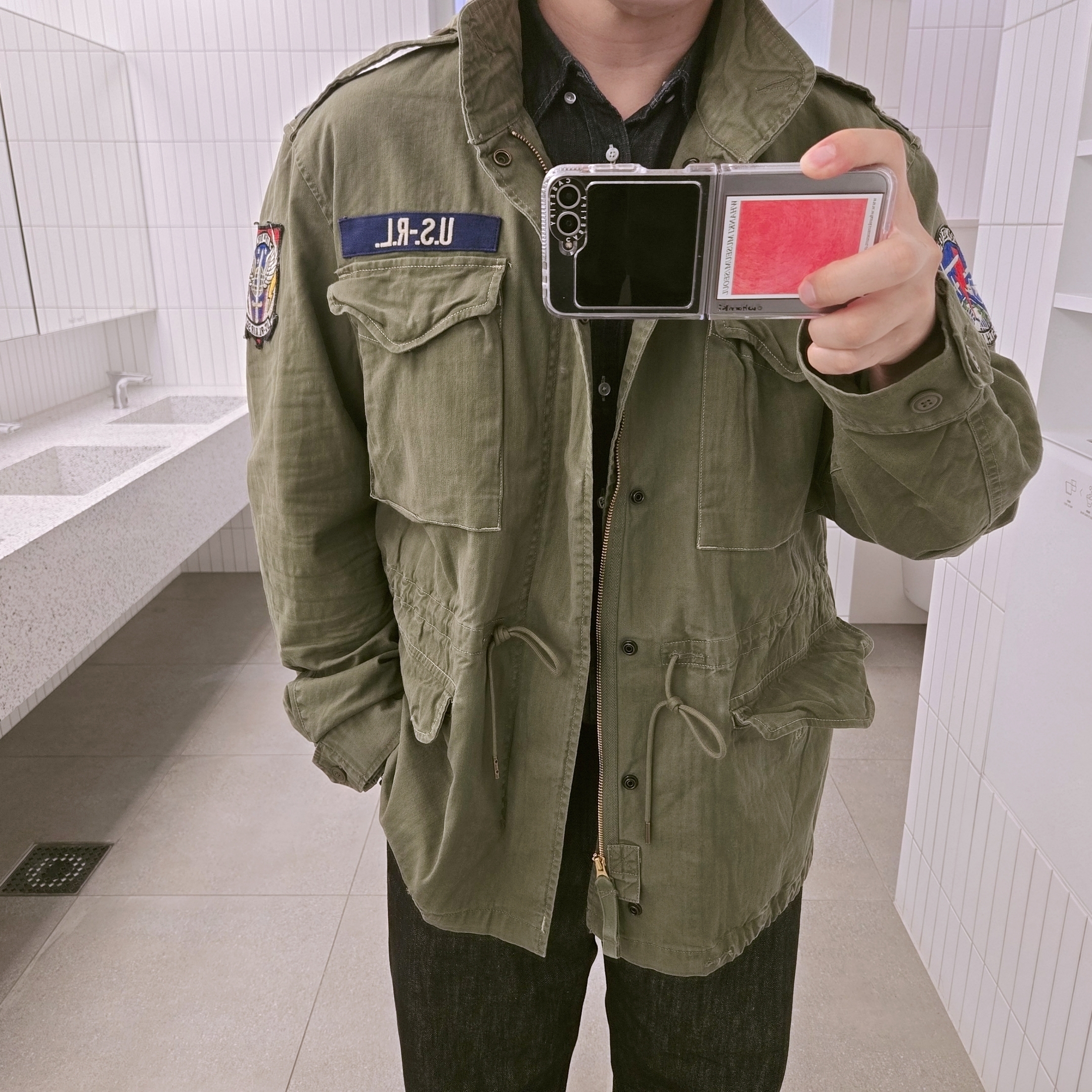 [20% 적립] Polo Ralph Lauren Iconic Herringbone Field Jacket Olive Mountain - 25SS 착용 스타일 - 2