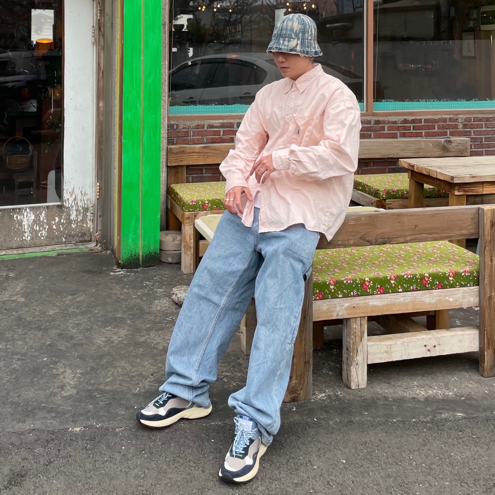 Carhartt WIP Clink Shirt Wax 착용 스타일 - 1