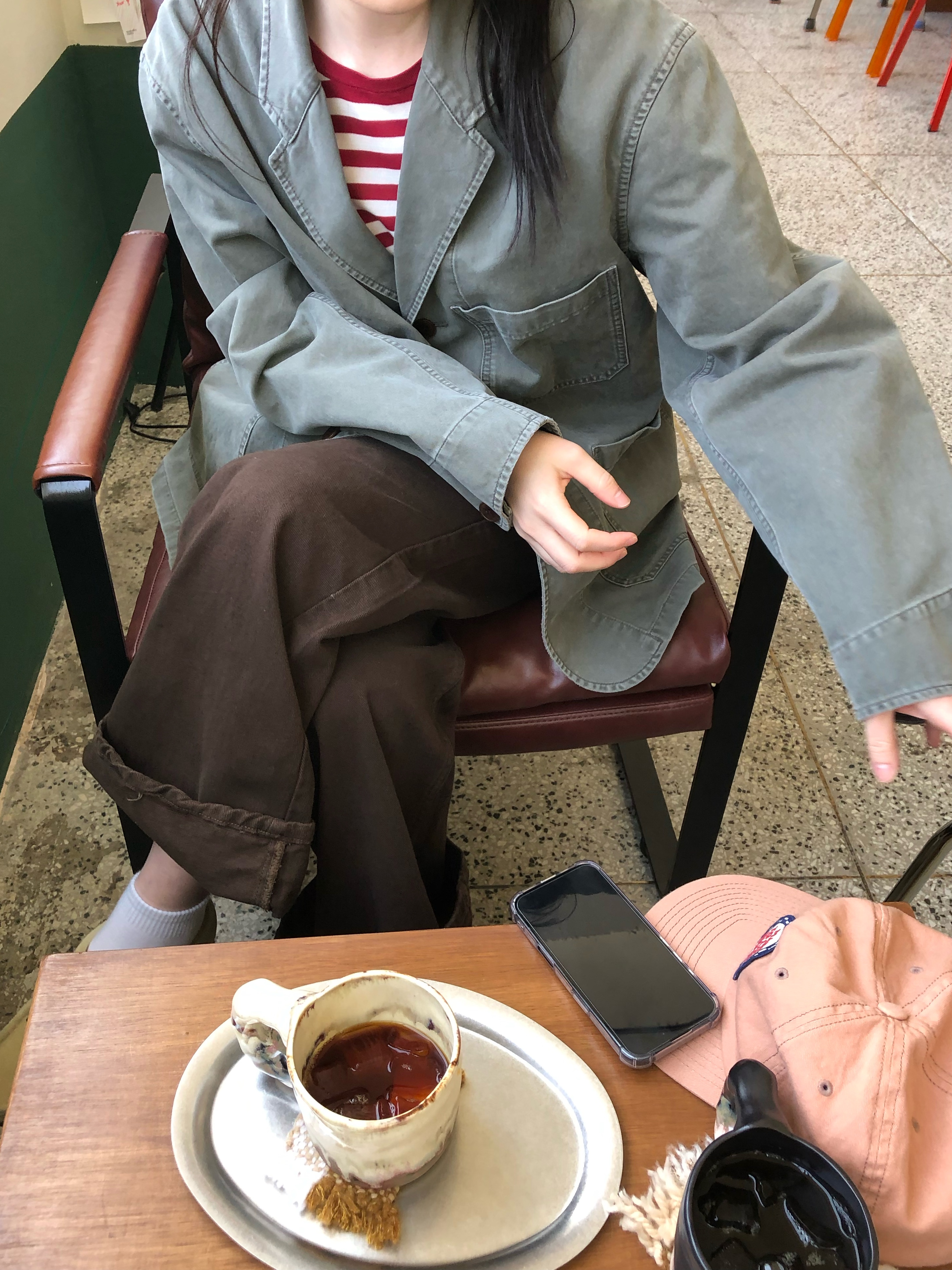 Porter Free Style Shoulder Bag Brown, Khakis Engineer Jacket Mud 착용 스타일 - 5