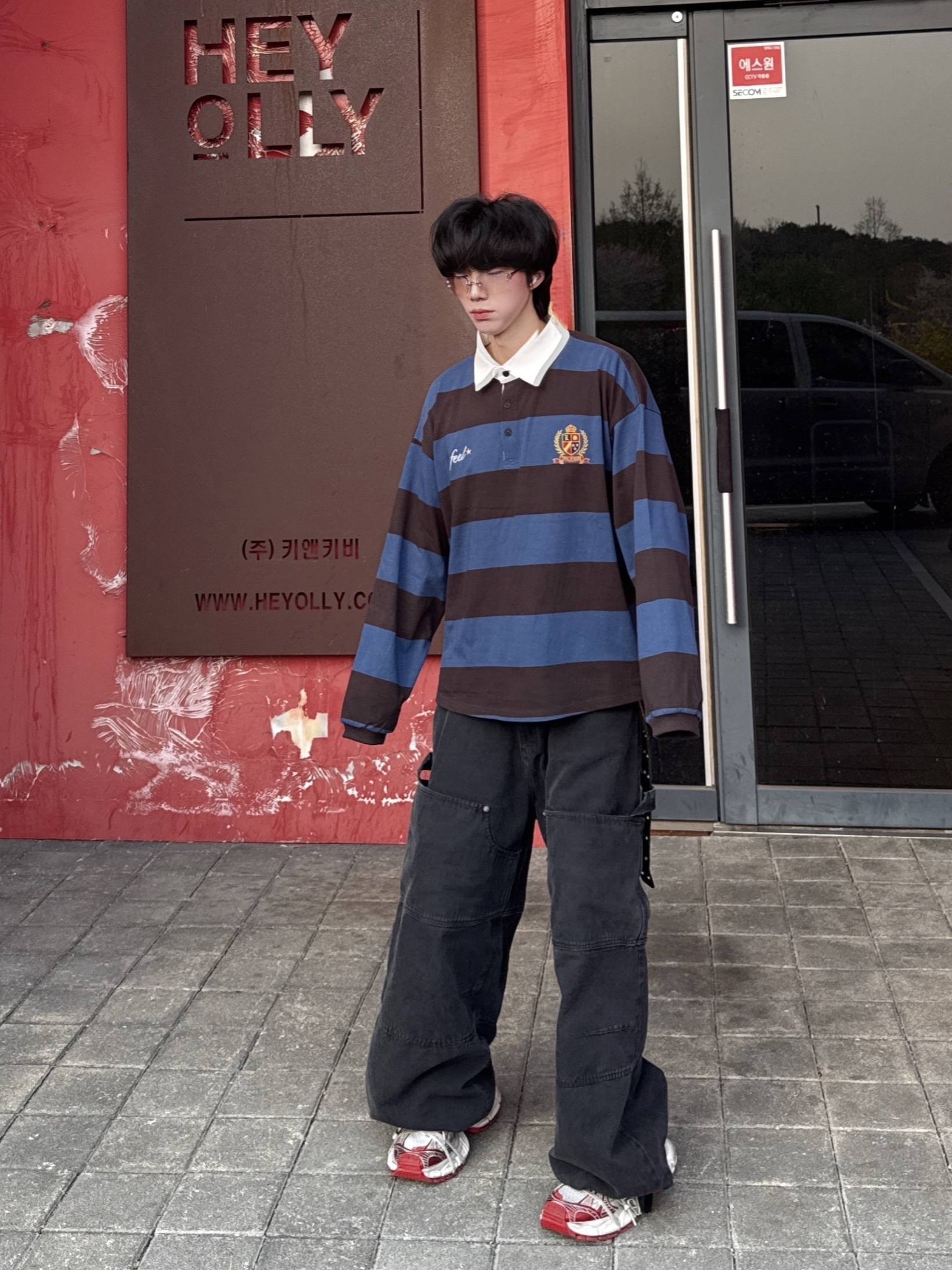 Balenciaga 3XL Sneakers White Red, Nonnod Double knee cover pants Vintage black 착용 스타일 - 3