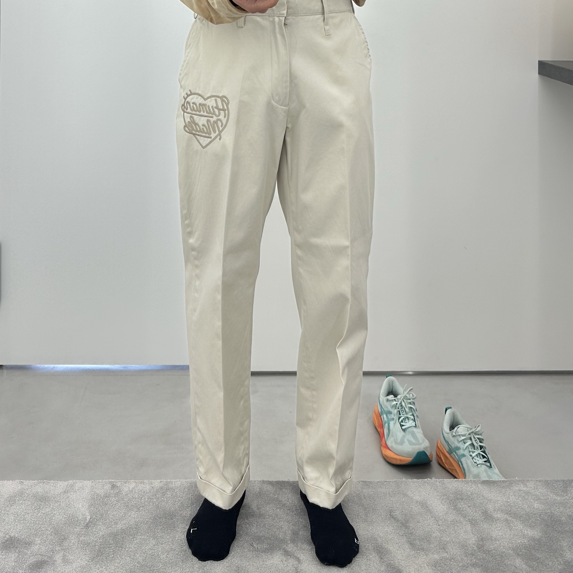 Human Made Chino Pants White 착용 스타일
