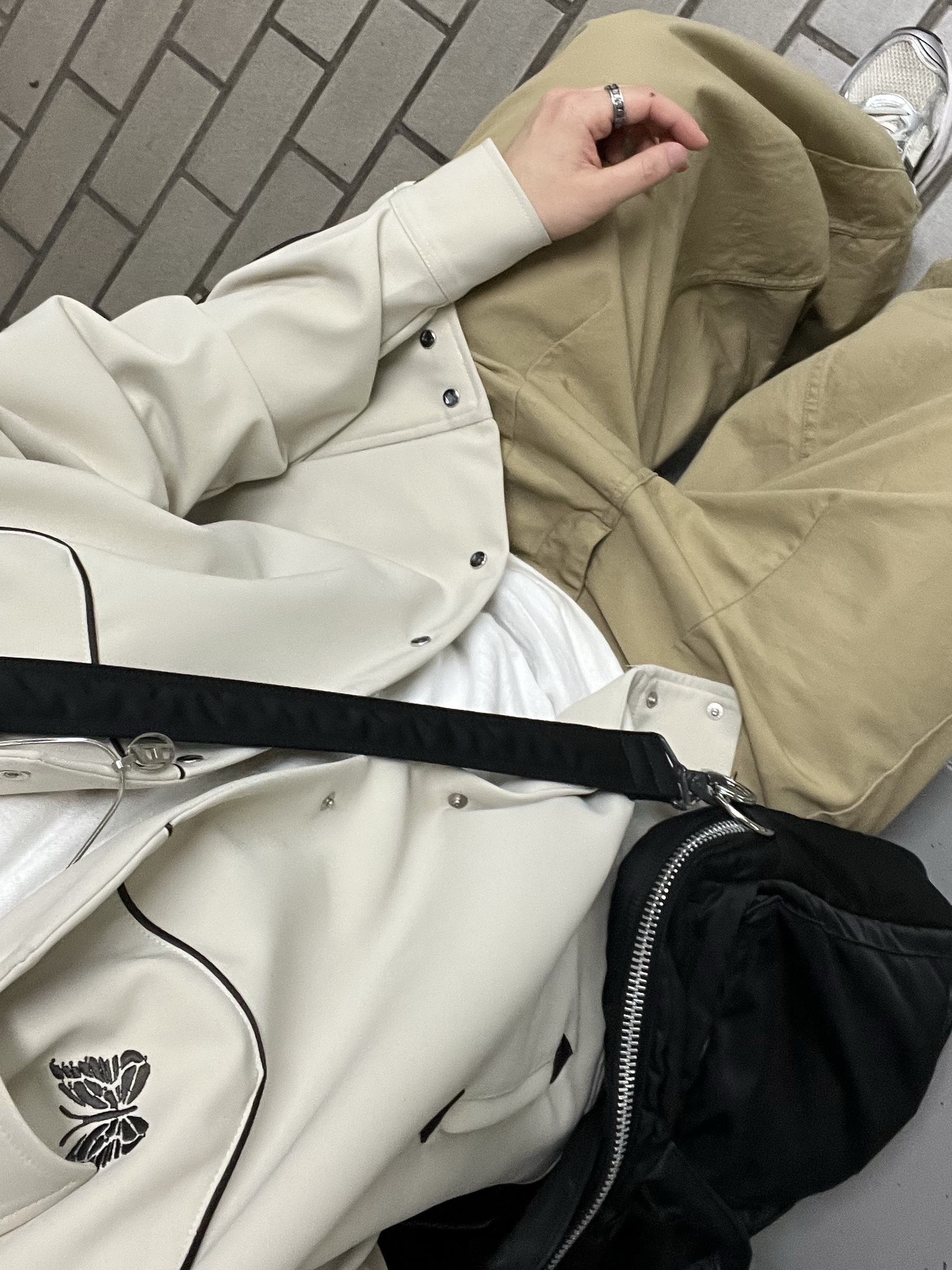 Needles PE/PU Double Cloth Piping Cowboy Jacket Beige, Diesel Dx1168040 Stainless Steel Double Pendant Necklace Silver 착용 스타일