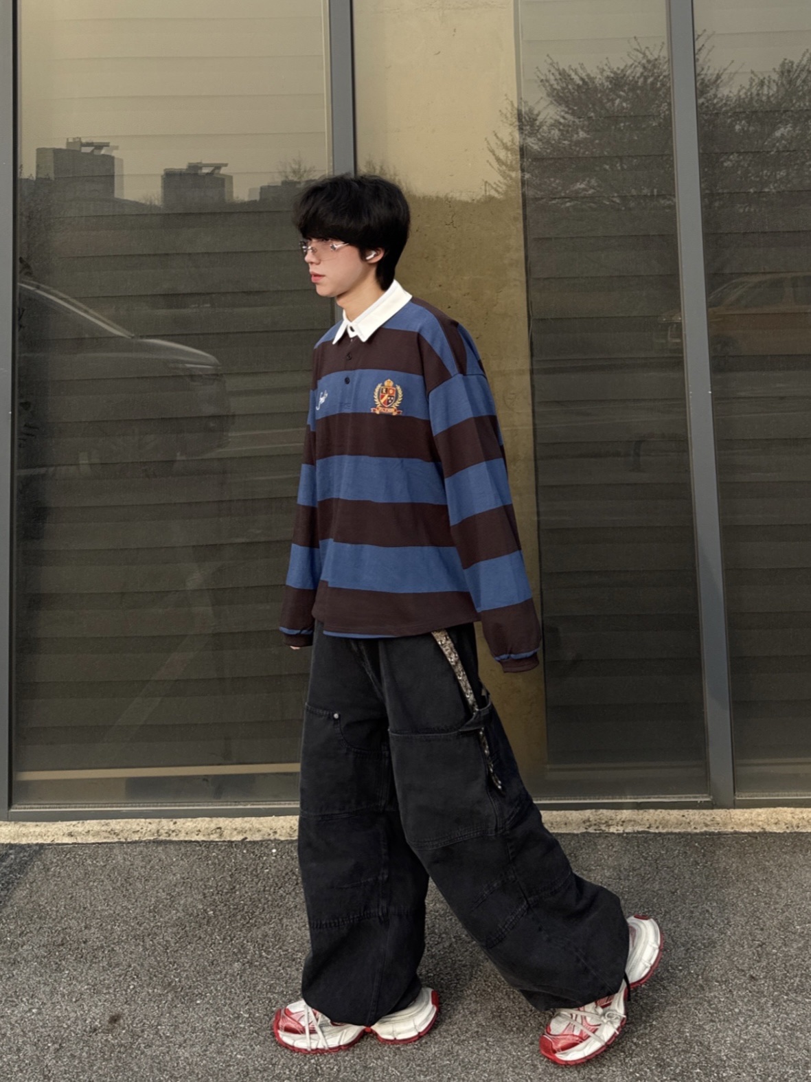 Balenciaga 3XL Sneakers White Red, Nonnod Double knee cover pants Vintage black 착용 스타일 - 2