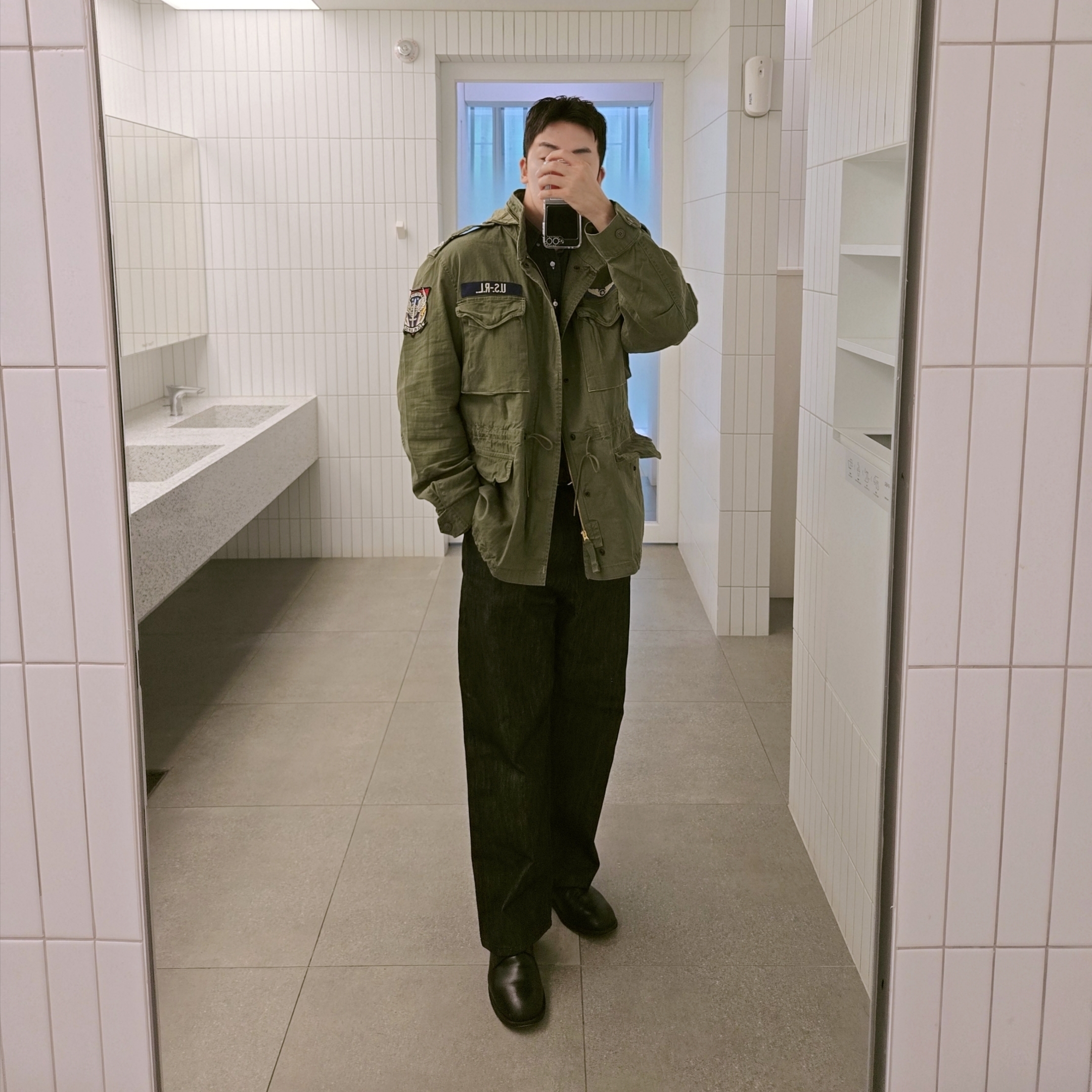 [20% 적립] Polo Ralph Lauren Iconic Herringbone Field Jacket Olive Mountain - 25SS 착용 스타일 - 4
