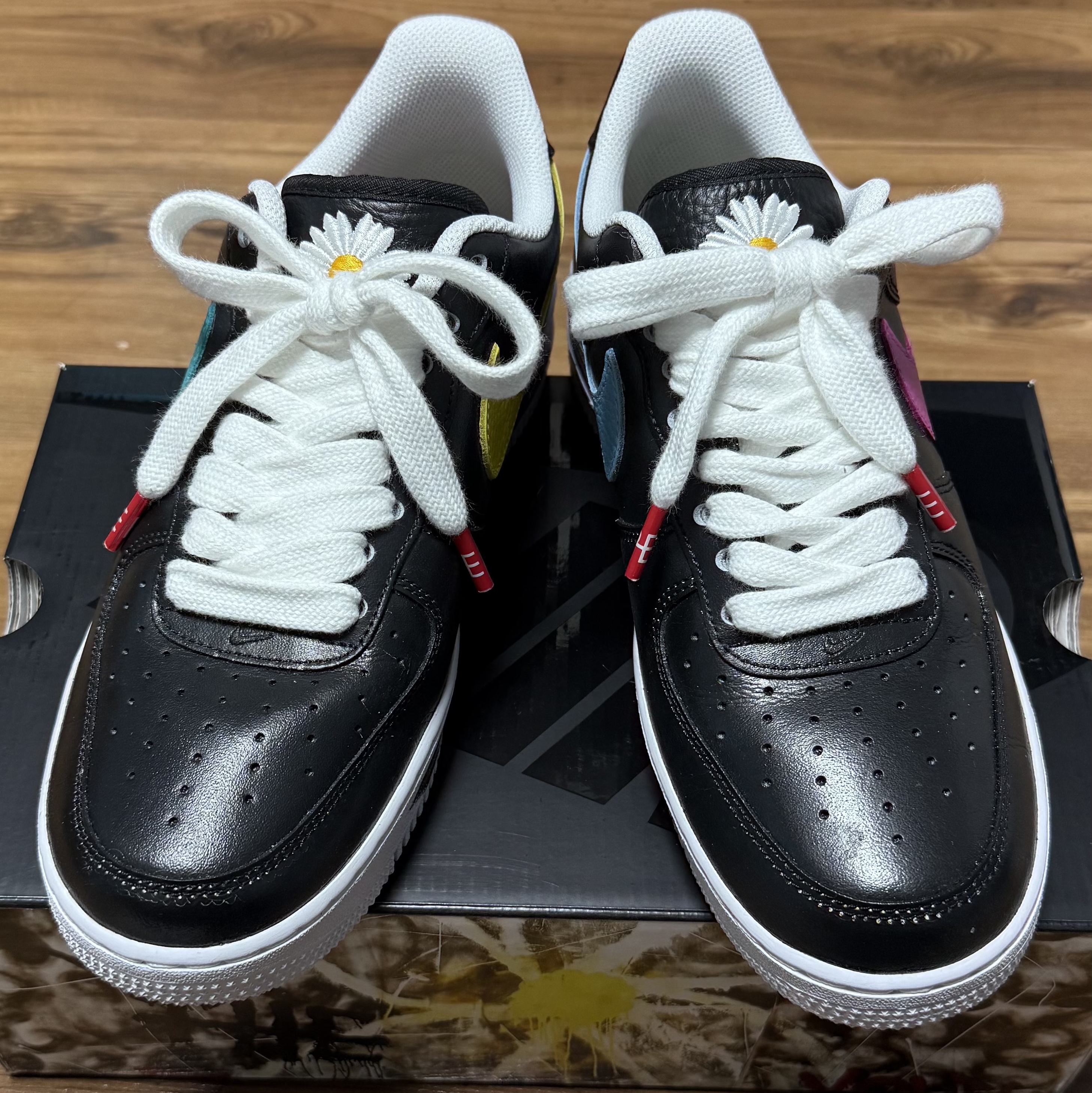 Nike x Peaceminusone Air Force 1 Low Para-Noise 3.0 Black and Multicolor 착용 스타일