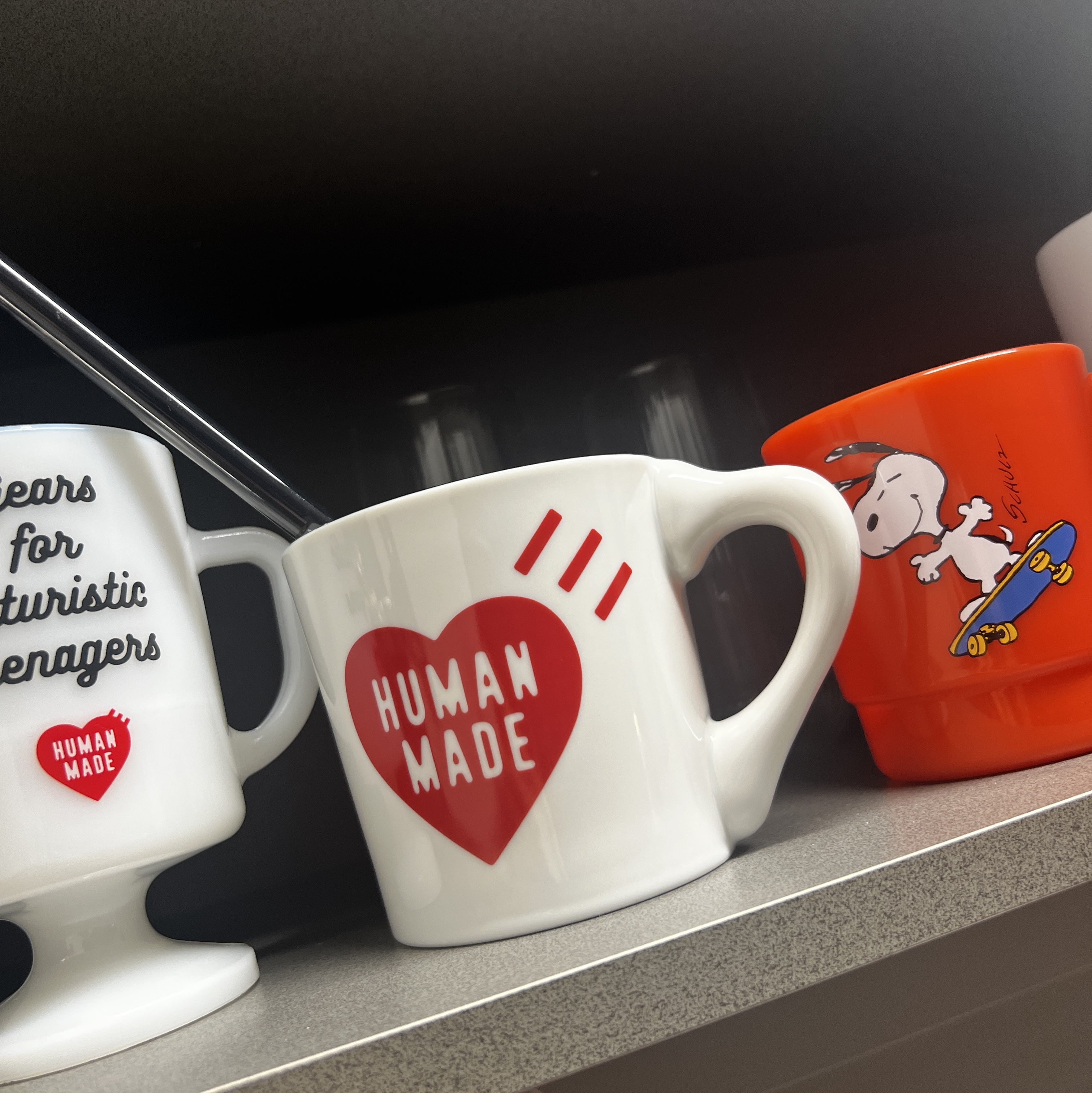 Human Made Glass Pedestal Mug White, Human Made Demitasse Coffee Cup White 착용 스타일 - 2
