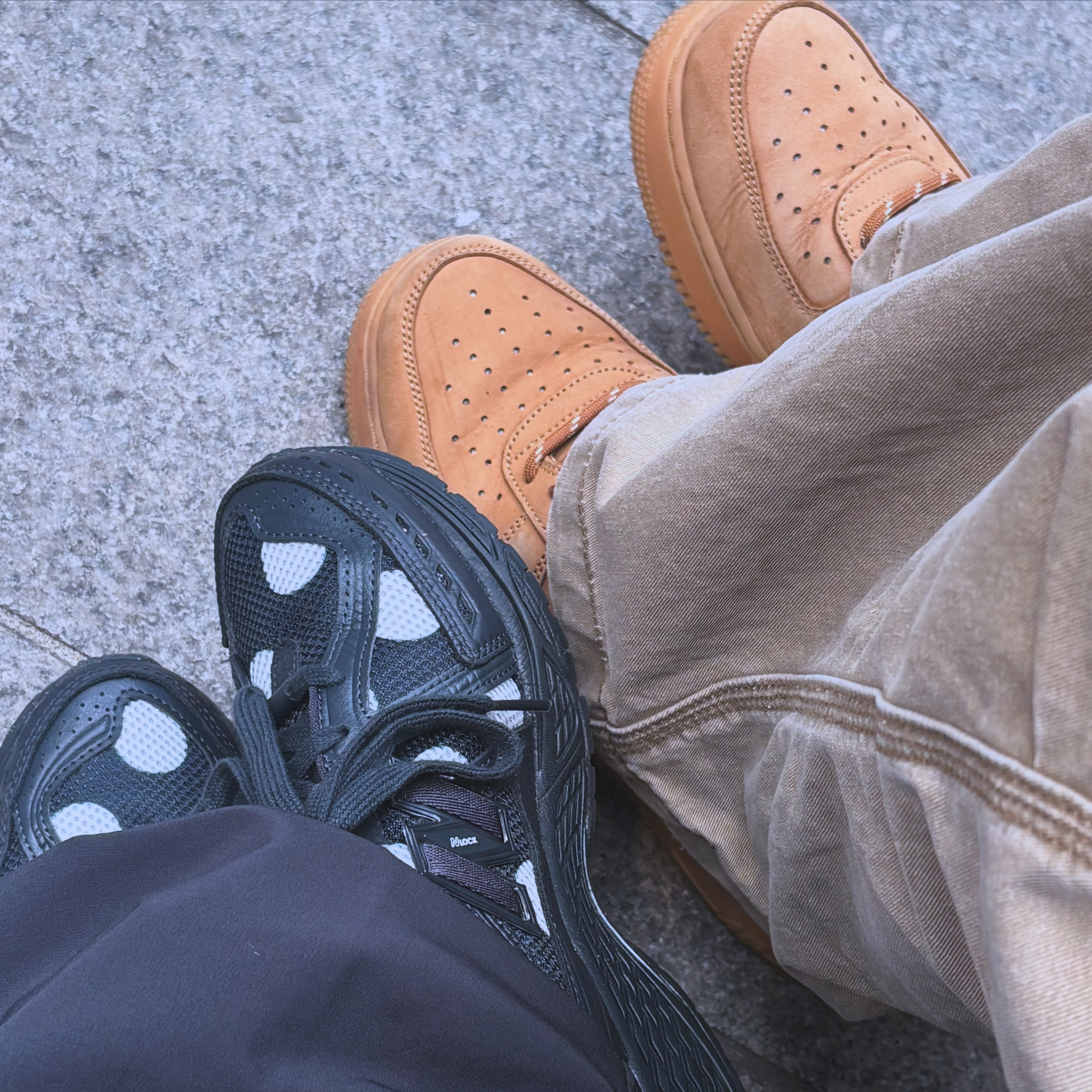 Punch Drunk Parties GhostMark Wind Jacket BLACK, New Balance 1906R Polka Dot Black 착용 스타일 - 3